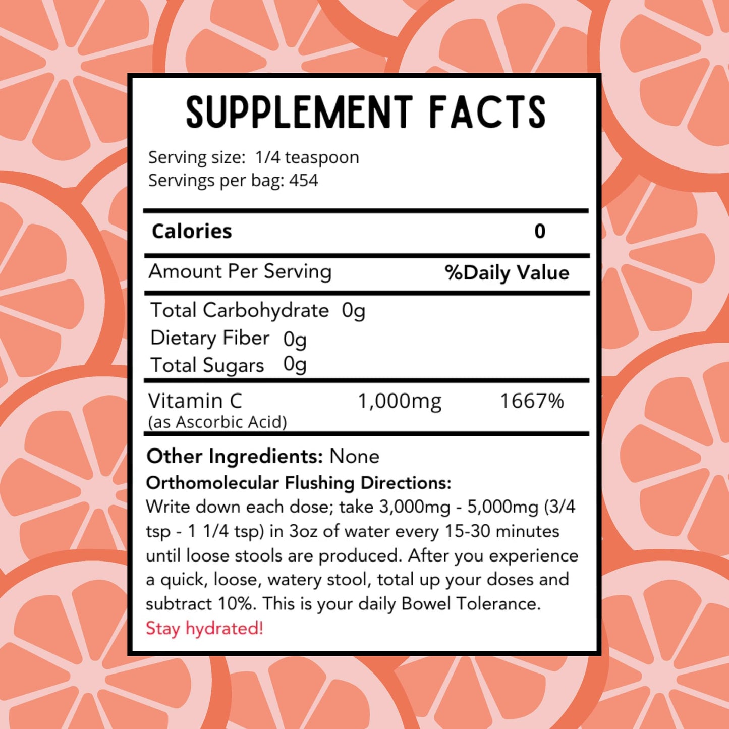 Revitalize Wellness Fine Powder Vitamin C as Ascorbic Acid, 16.01 oz, 1000 mg per Serving, 454 Servings per Bag