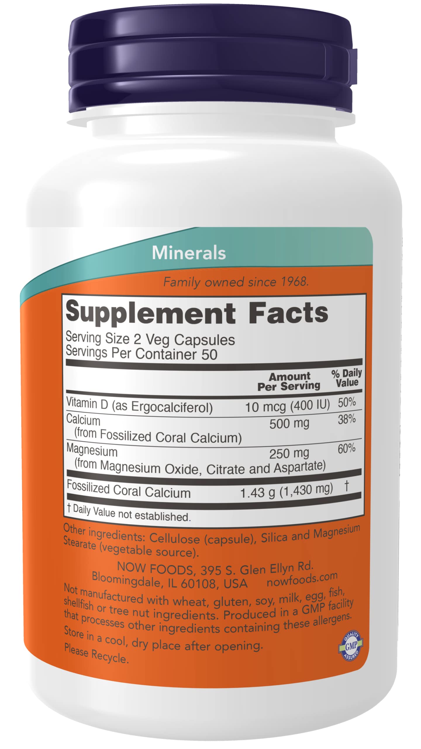 NOW Foods Coral Calcium Plus Magnesium Capsules, Pack of 2