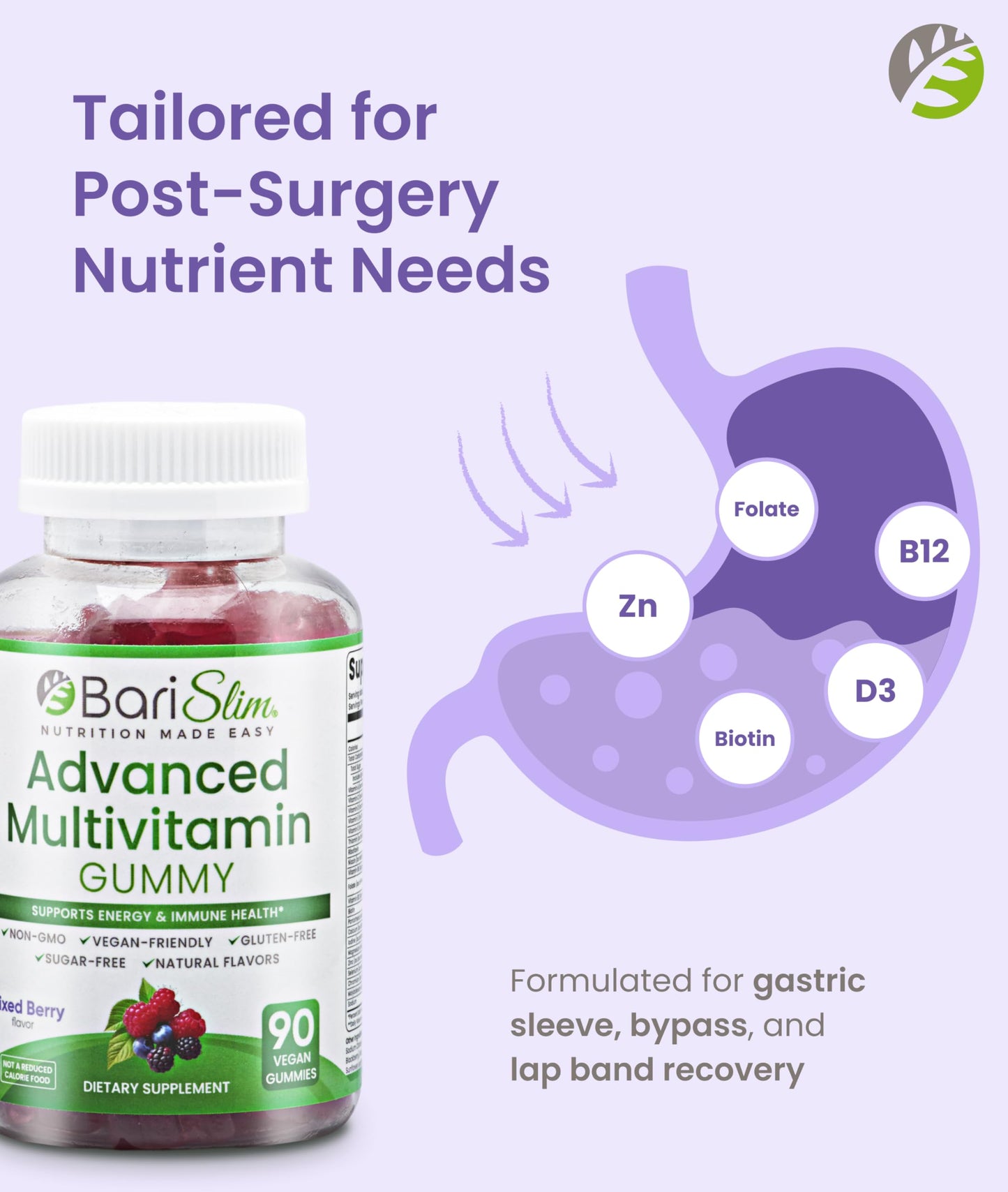 BariSlim Advanced Bariatric Multivitamin 90 Gummies