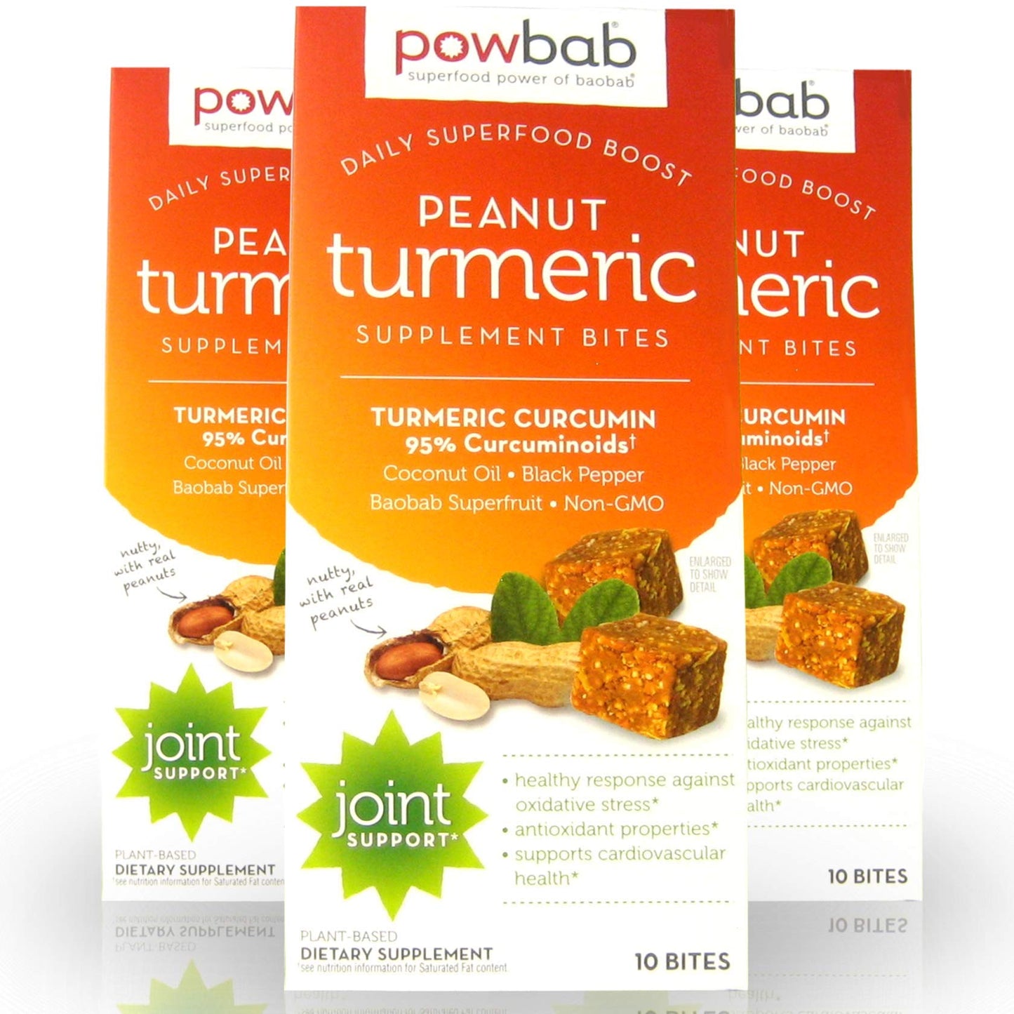 powbab Peanut Turmeric Bites Powder 3 Pack