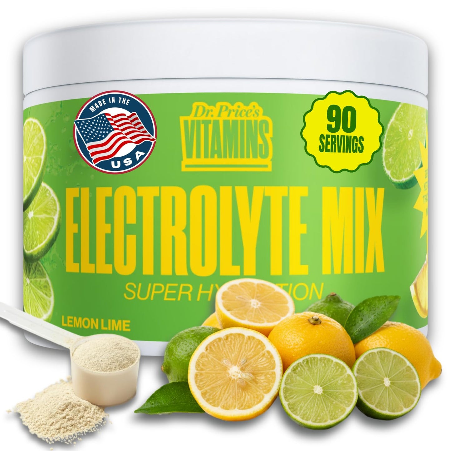 Dr. Price's Vitamins Electrolytes Powder Sugar Free Lemon Lime (8.5)