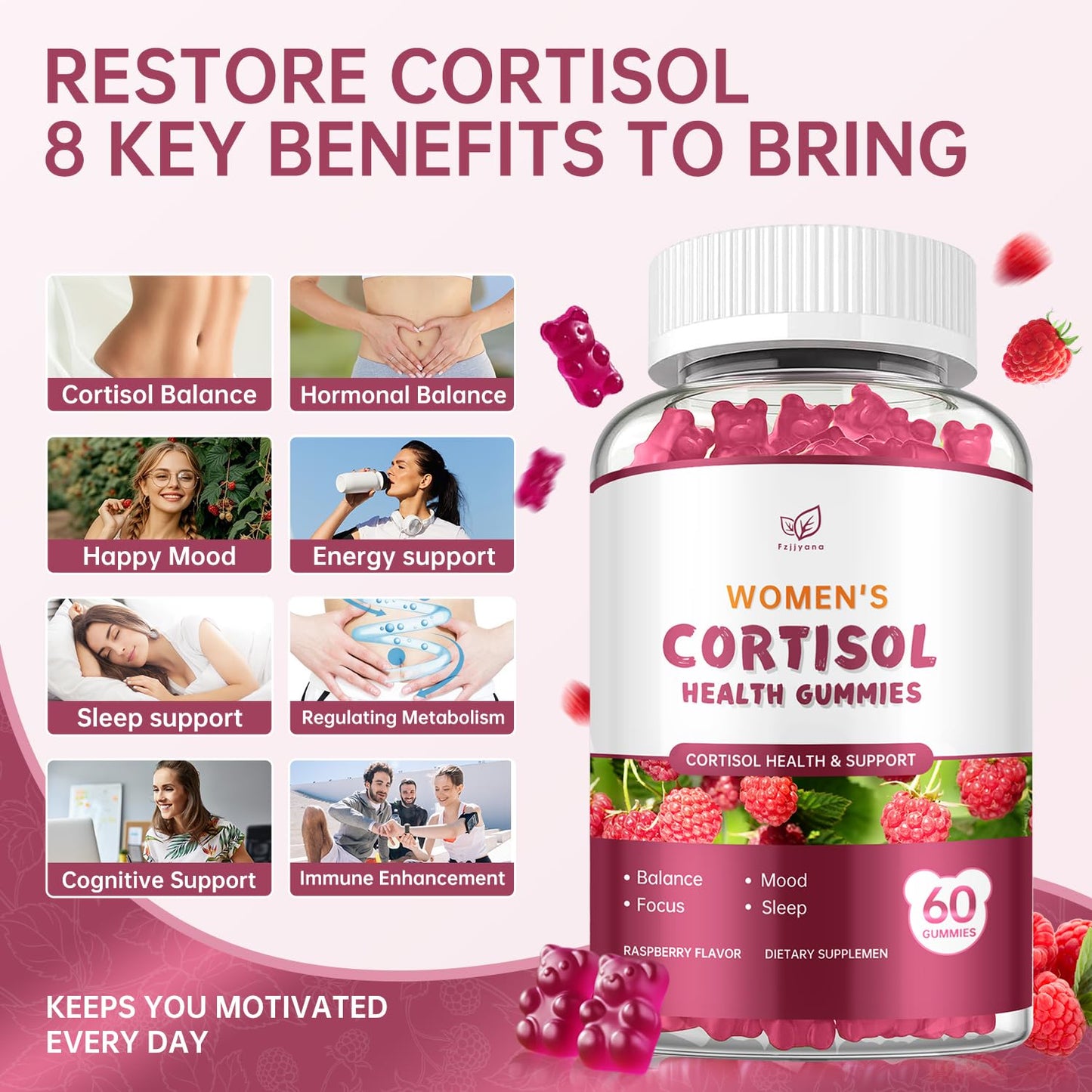 Fzjjyana Cortisol Manager Gummies 60 Count