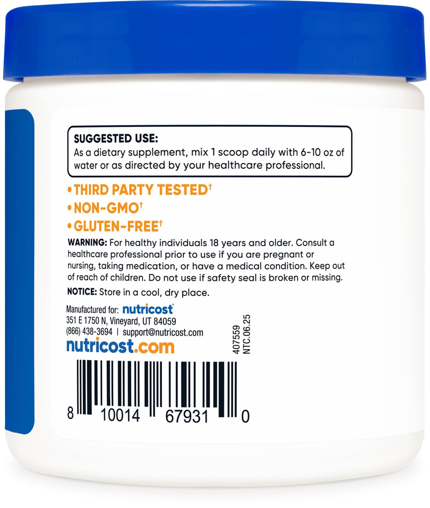 Nutricost L-Carnitine Tartrate Powder 7.0548 oz (Pack of 2)