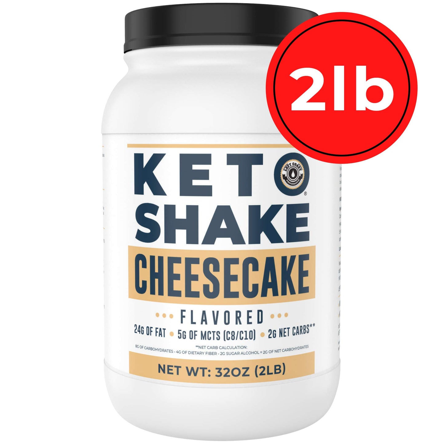 Left Coast Performance Cheesecake Keto Meal Replacement Shake Powder, 32 oz