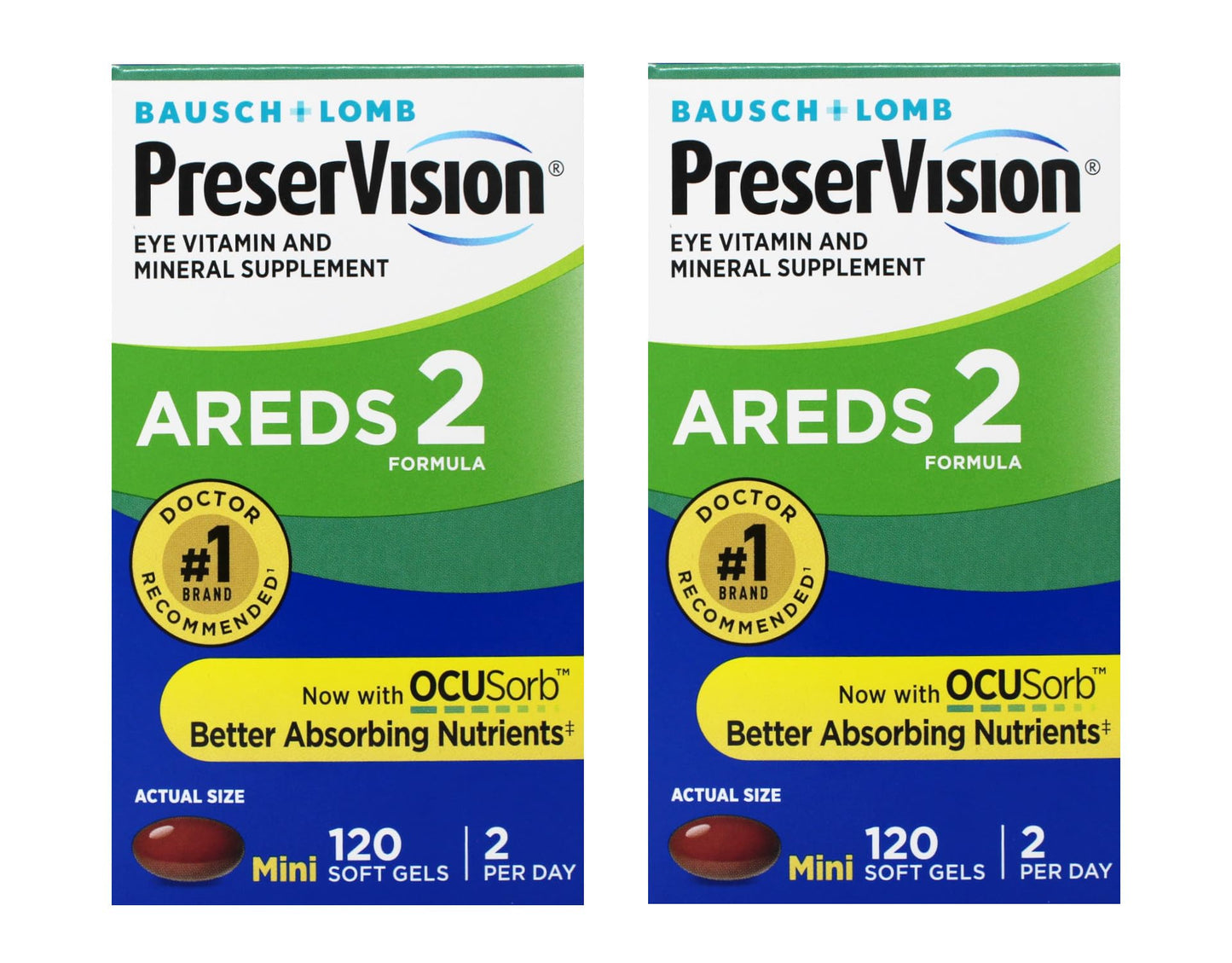 Bausch + Lomb PreserVision AREDS 2 Eye Vitamin & Mineral Supplement with OCUSorb, Lutein & Zeaxanthin, 240 Softgels