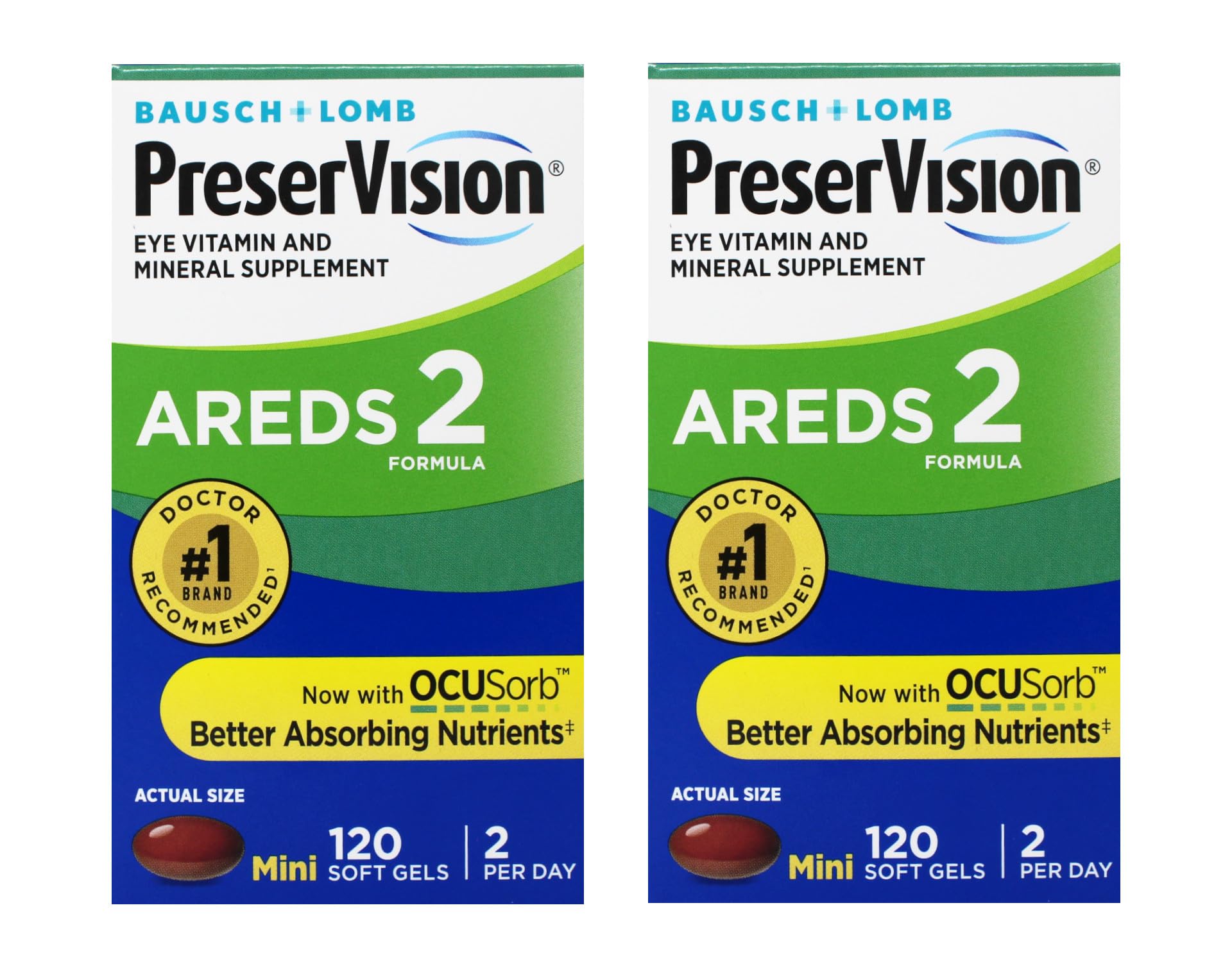 Bausch + Lomb PreserVision AREDS 2 Eye Vitamin & Mineral Supplement with OCUSorb, Lutein & Zeaxanthin, 240 Softgels