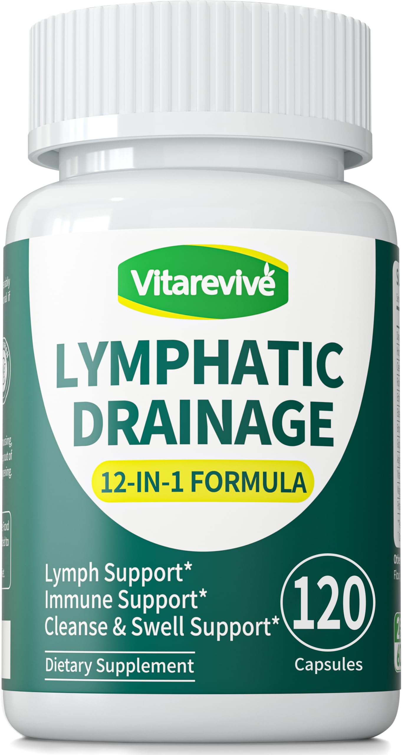 Vitarevive Lymphatic Drainage Capsules – Herbal Lymph Support Supplement, Natural Wellness Formula, Easy-to-Take Daily Capsules, 120 Capsules