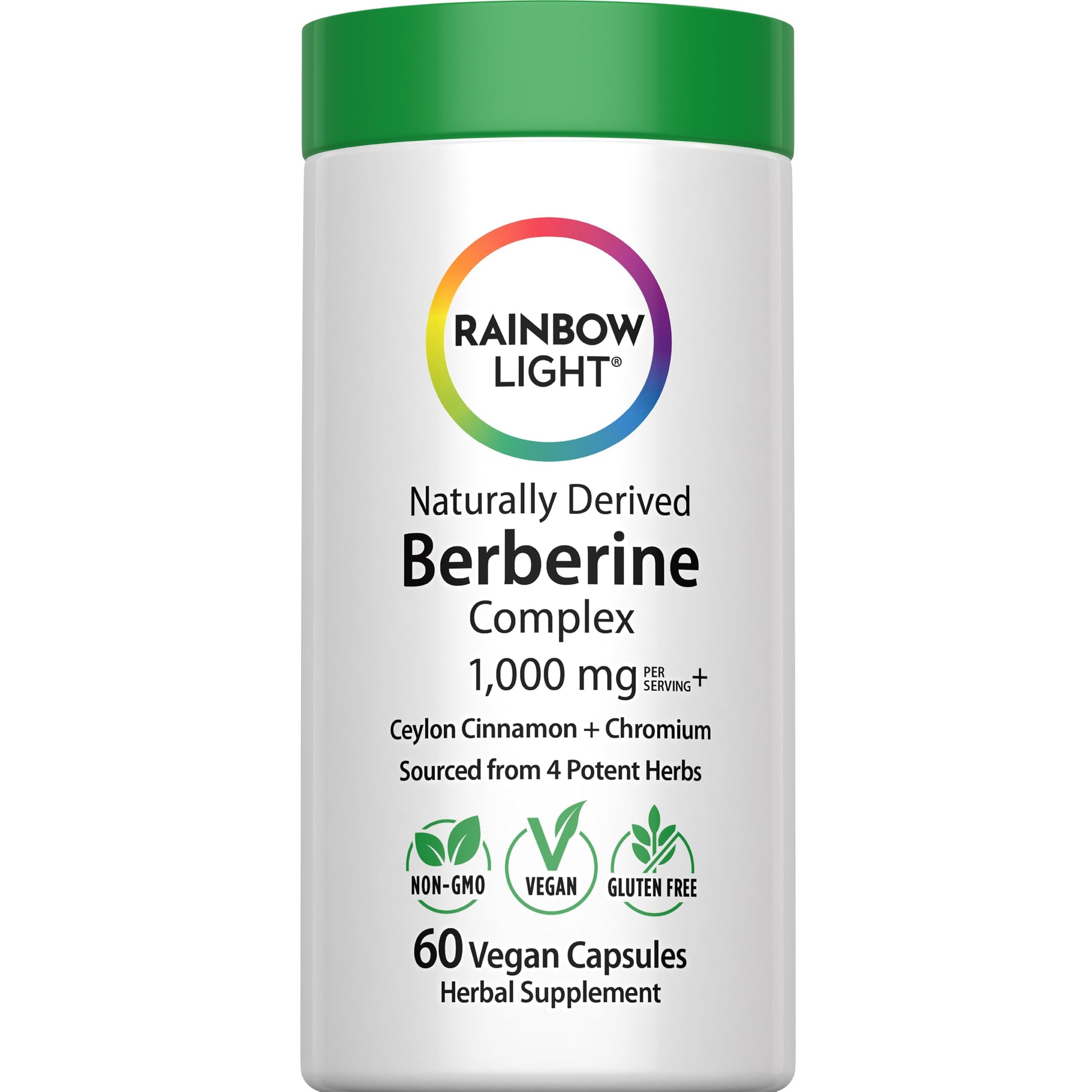 Rainbow Light Berberine Supplement with Ceylon Cinnamon, 60 Capsules