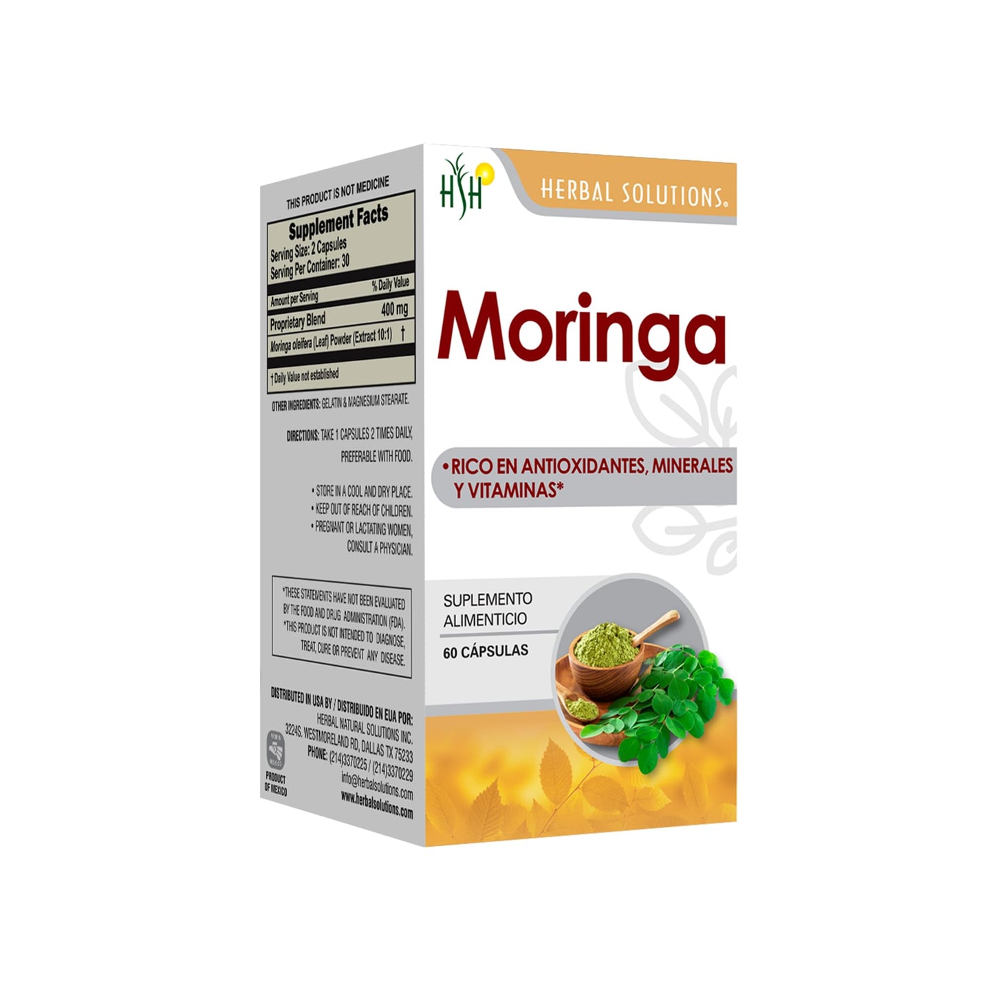 Herbal Solutions Health Moringa (Arbol de India) 60 Capsules