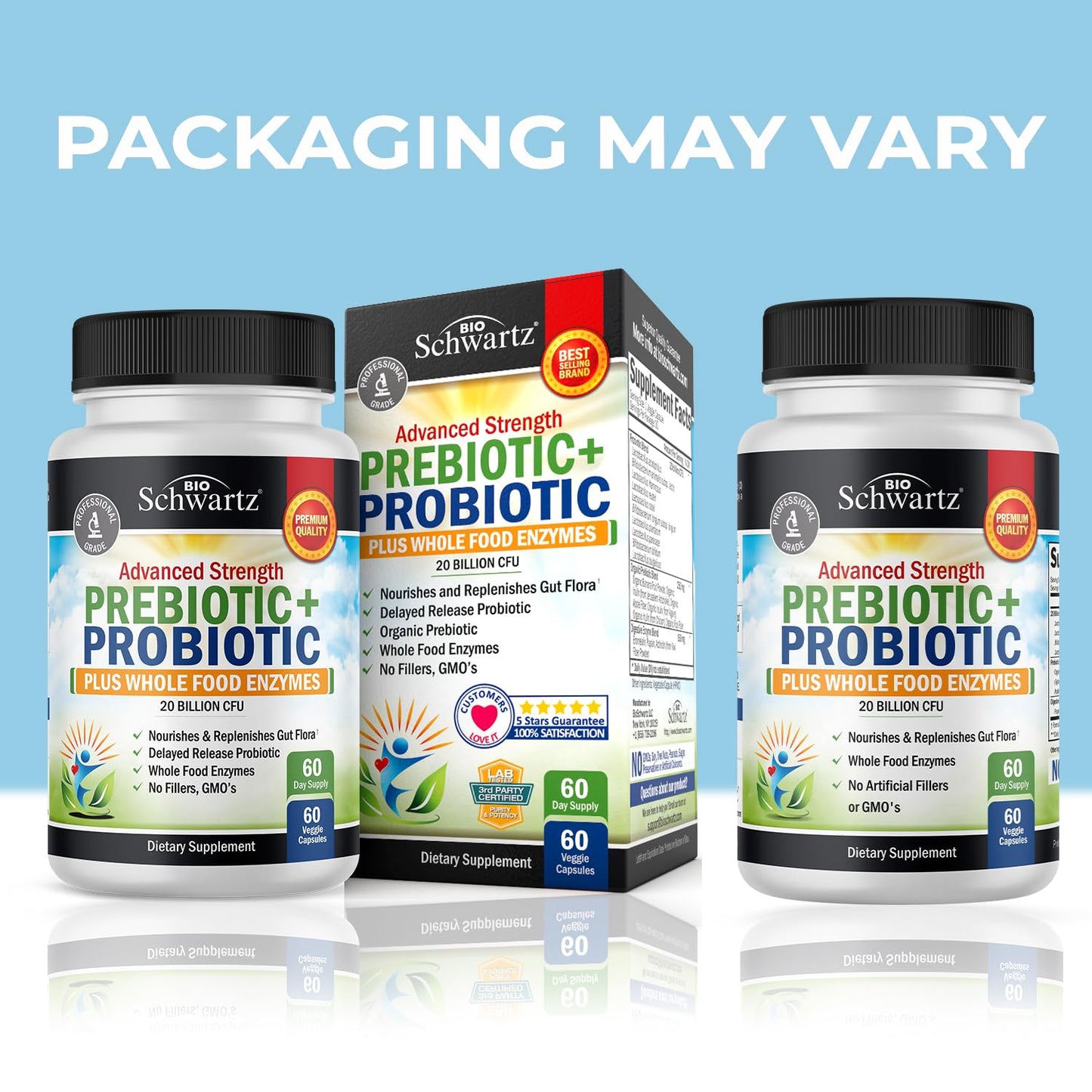 BioSchwartz Super Greens Powder with Probiotics, Prebiotics and Digestive Enzymes, 30 Servings