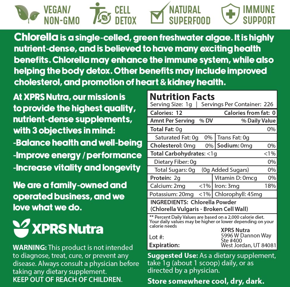XPRS Nutra Chlorella Powder 8 Ounce