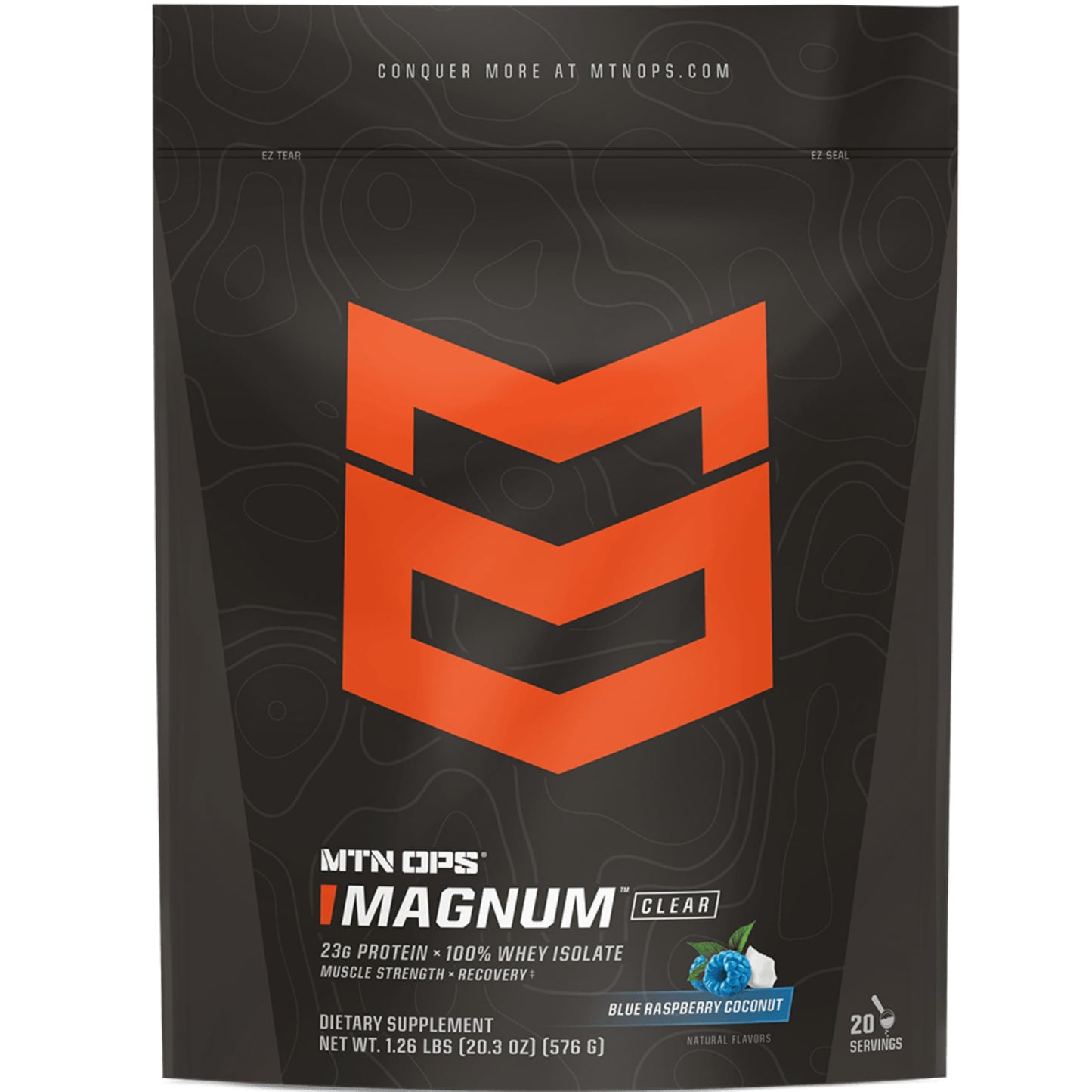 MTN OPS Magnum Clear Whey Protein Isolate Powder, Blue Raspberry Coconut, 20.7 Servings