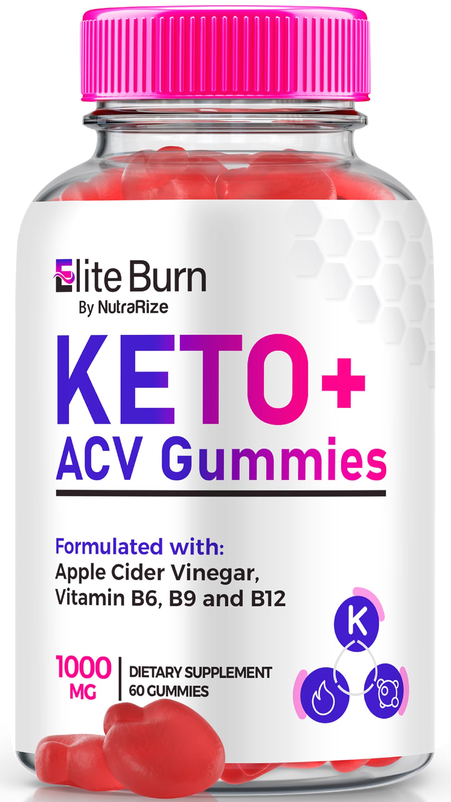 NutraRize Elite Burn Keto ACV Gummies 60 Count