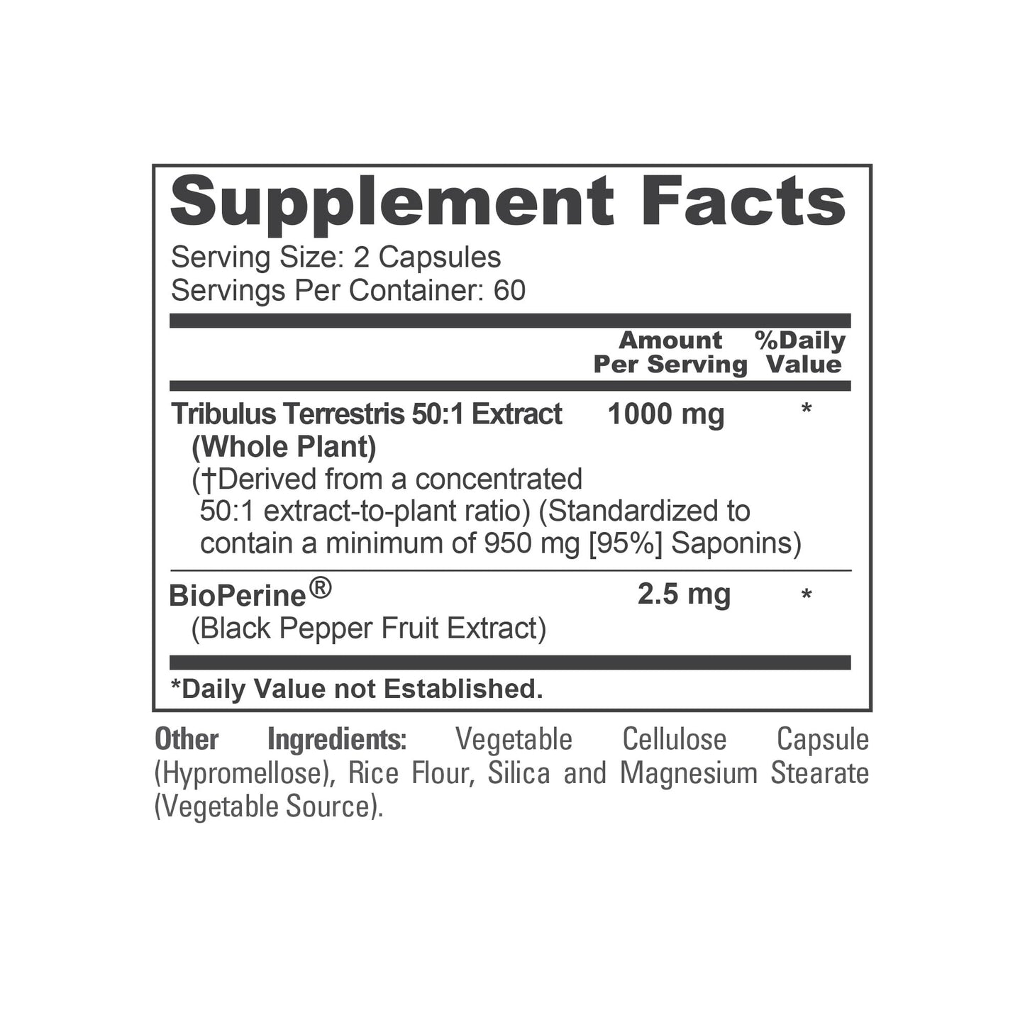 NusaPure Tribulus Terrestris 1000 mg, 120 Capsules