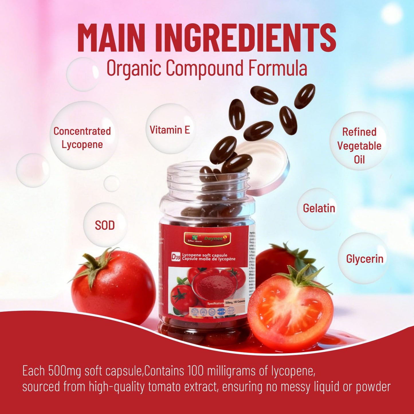 Wins Town Lycopene Softgels 500mg, 100 Softgels