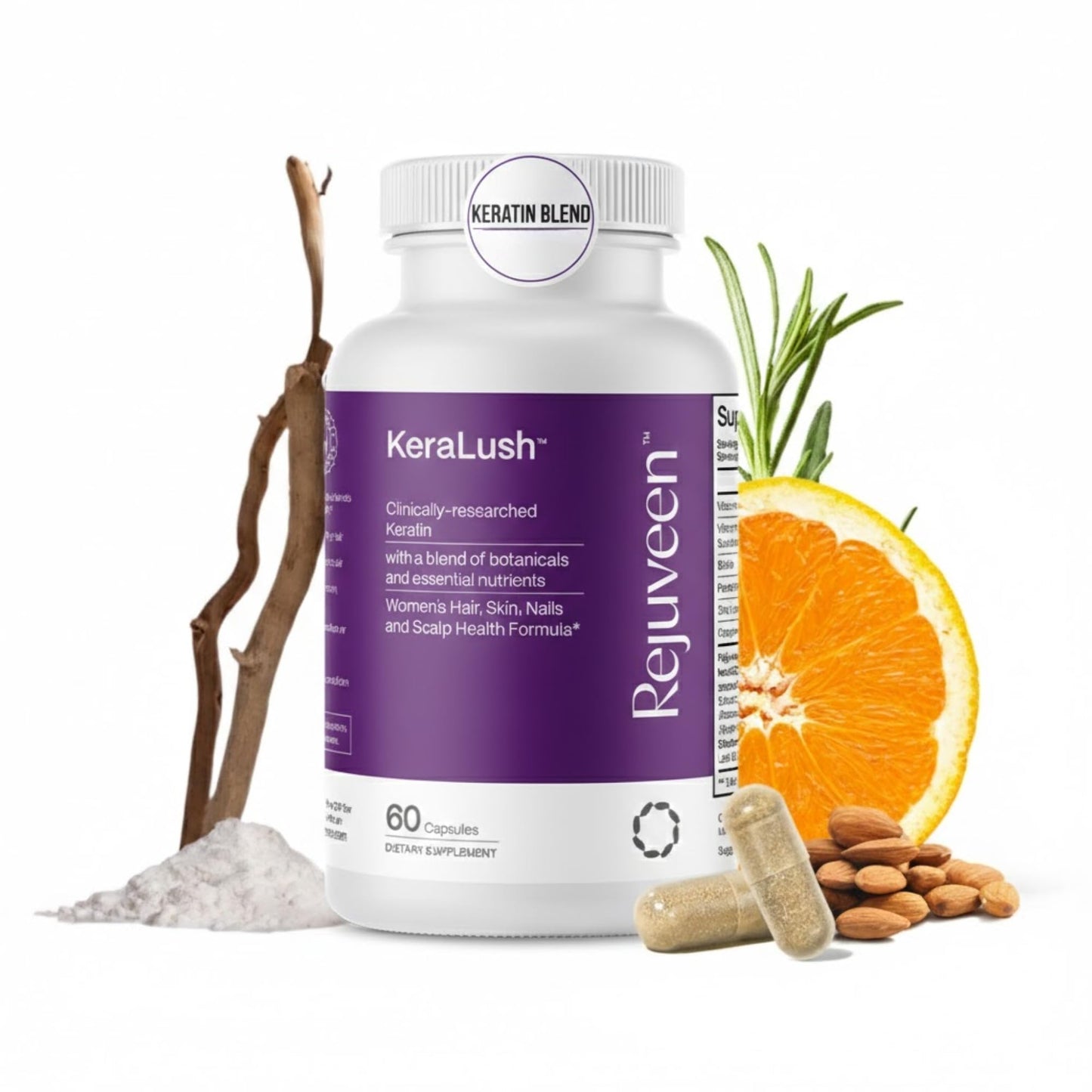 Rejuveen KeraLush Hair Vitamins for Women Capsule 60 Count