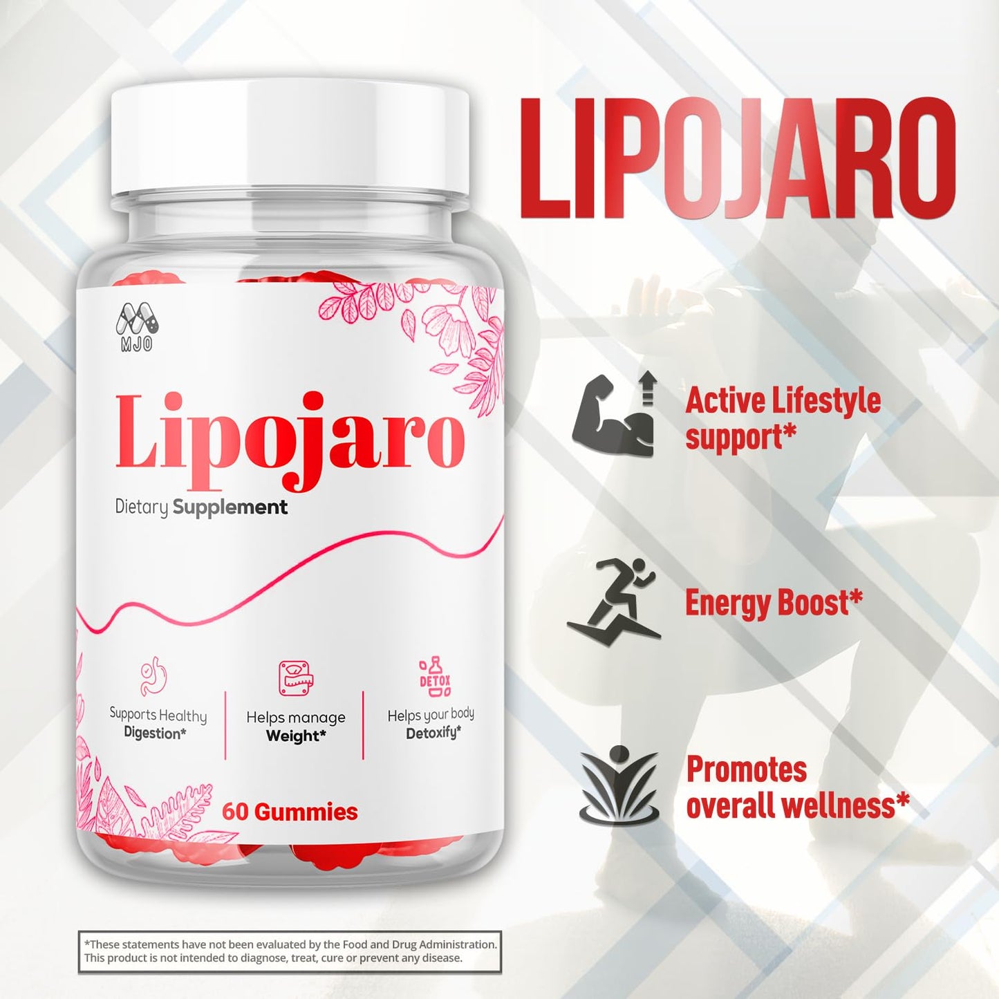 MJO LipoJaro Gummies, 60 Gummies