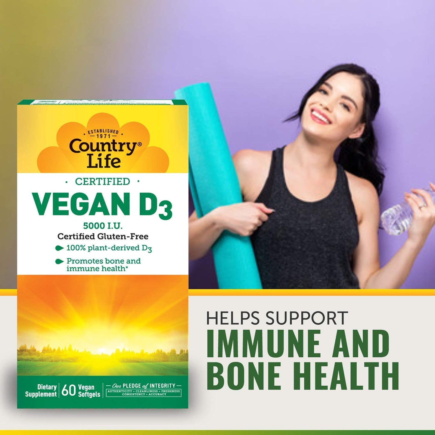 Country Life Vegan D3 Softgel 60 Count