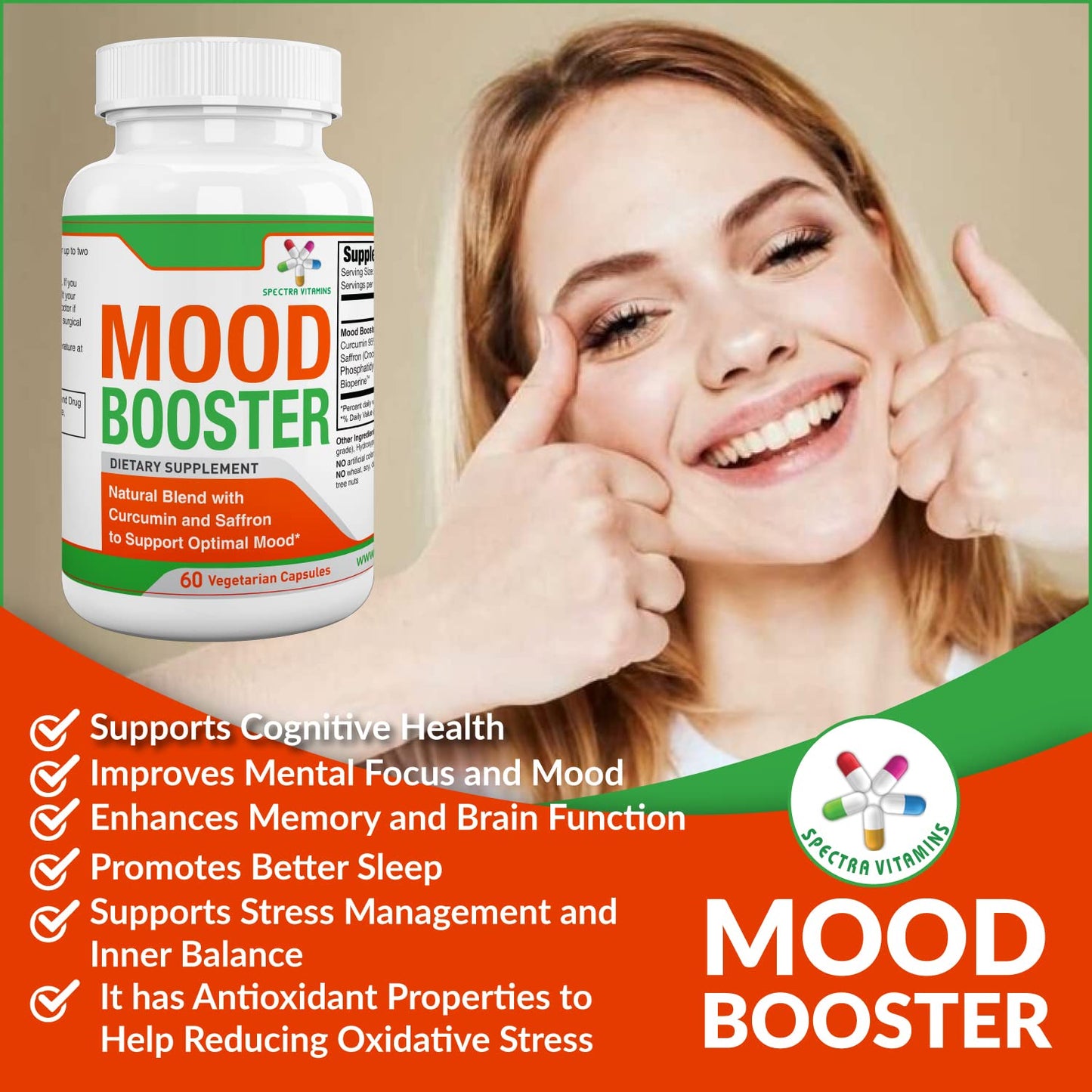 Spectra Vitamins Mood Booster, 60 Capsules