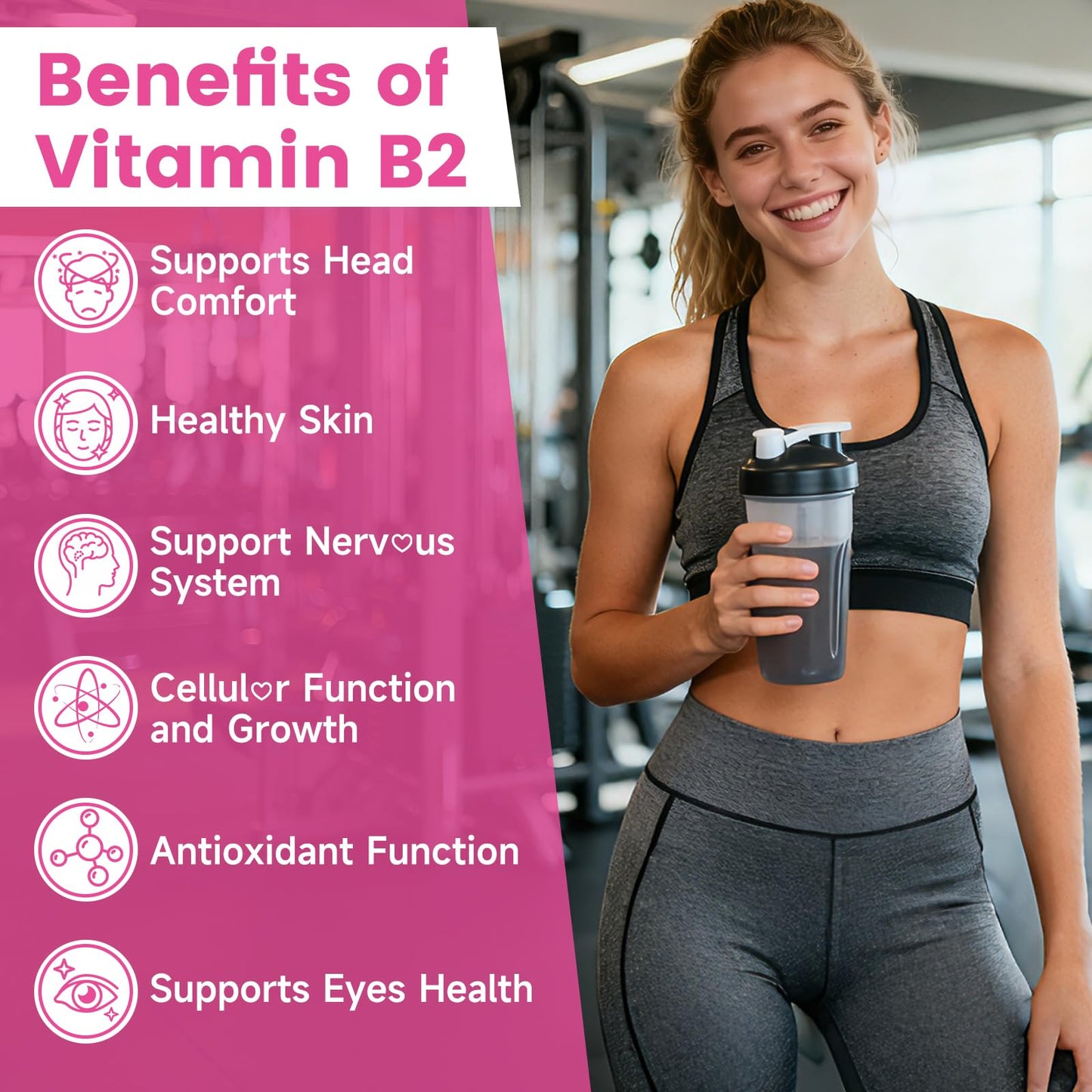 GGMMUU Vitamin B2 Gummies Riboflavin 400mg Supplement with Magnesium, 120 Count