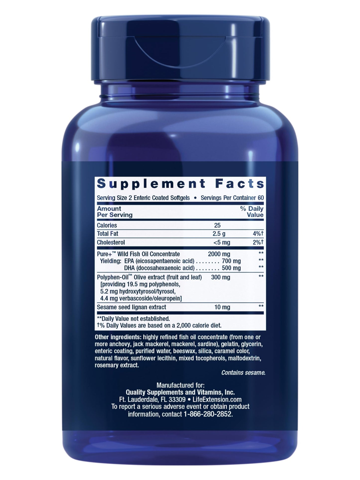 Life Extension Super Omega-3 EPA/DHA Fish Oil 120 Softgels