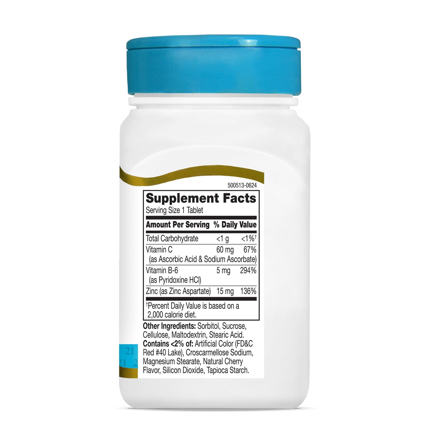21st Century Zinc With C & B6 - Cherry Tablets, 90 Count