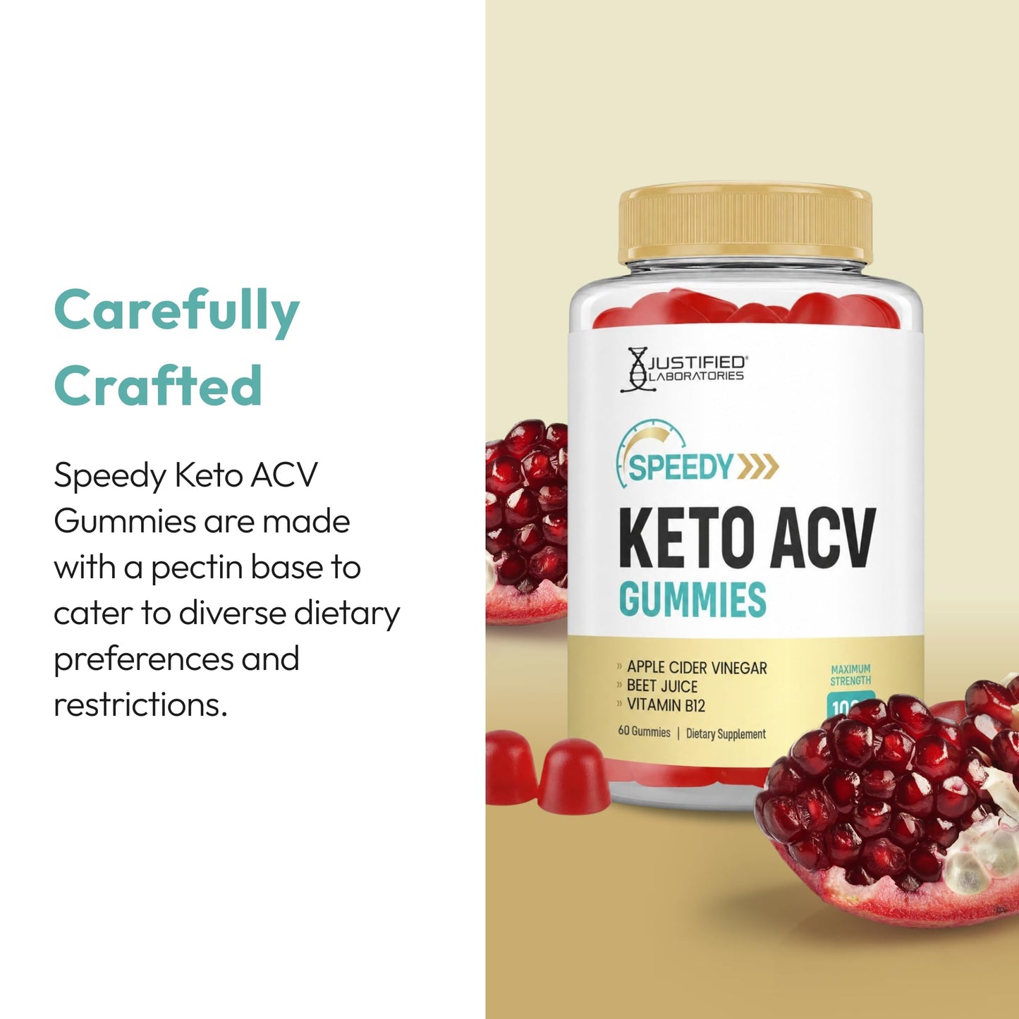 Justified Laboratories Speedy Keto ACV Gummies (1000 mg), 60 Gummies
