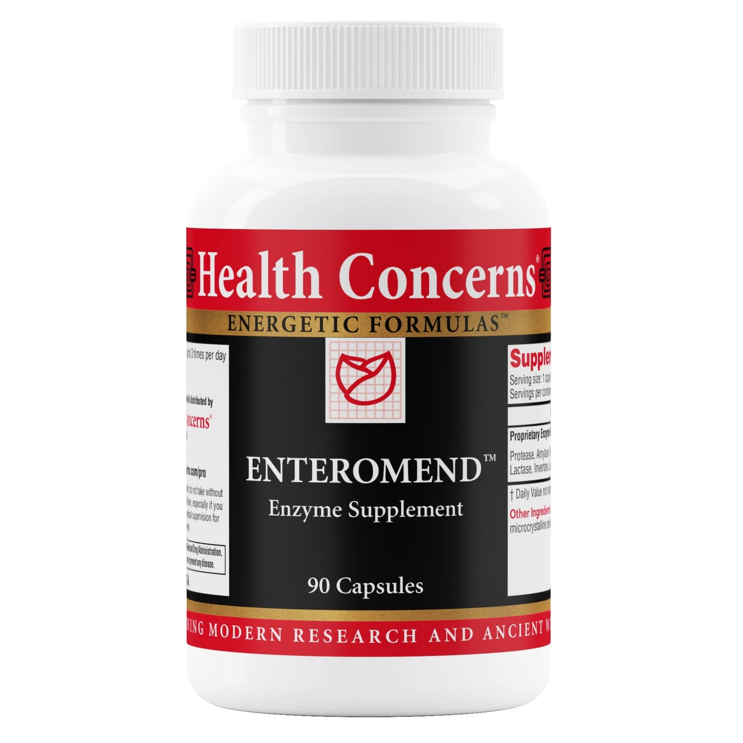 Health Concerns Enteromend Digestive Enzyme Supplement Capsule 90 Count