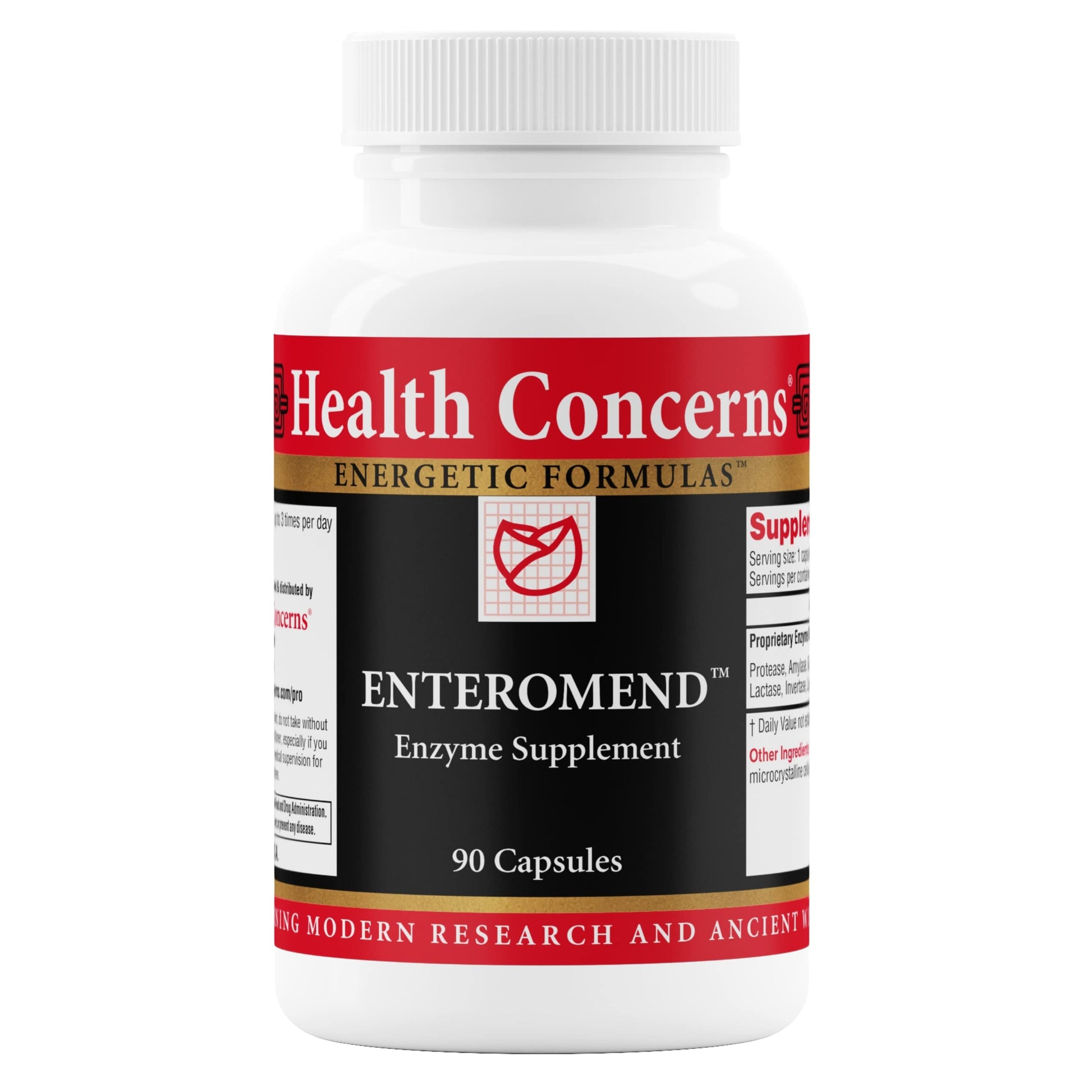 Health Concerns Enteromend Digestive Enzyme Supplement Capsule 90 Count