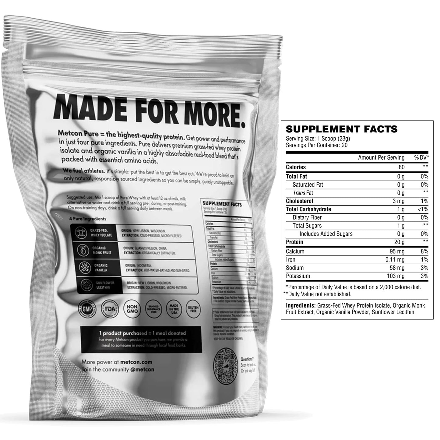 MetCon Whey Protein Isolate Powder 16.2 oz