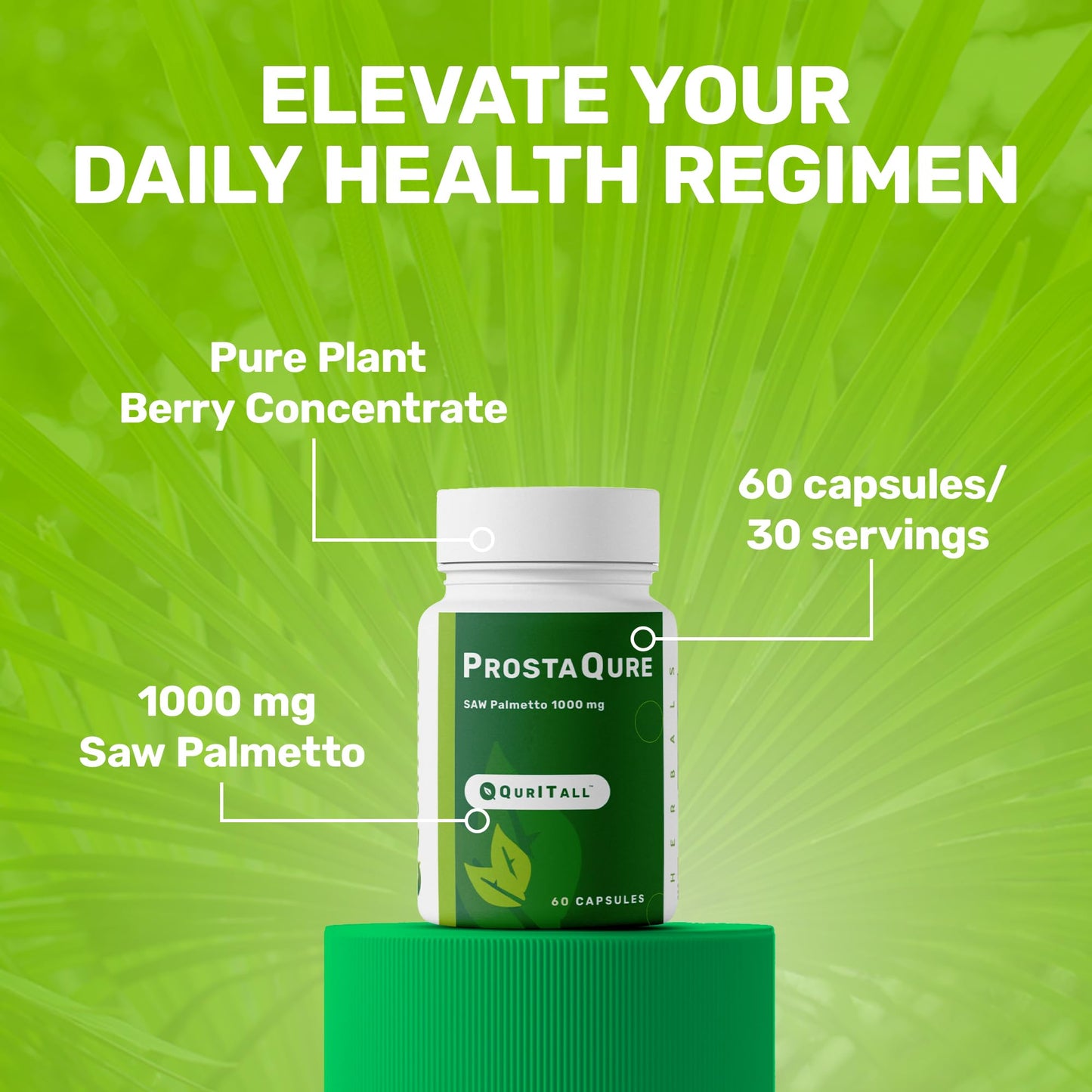 QurItAll ProstaQure Saw Palmetto 1000 mg Capsules, 60 Count