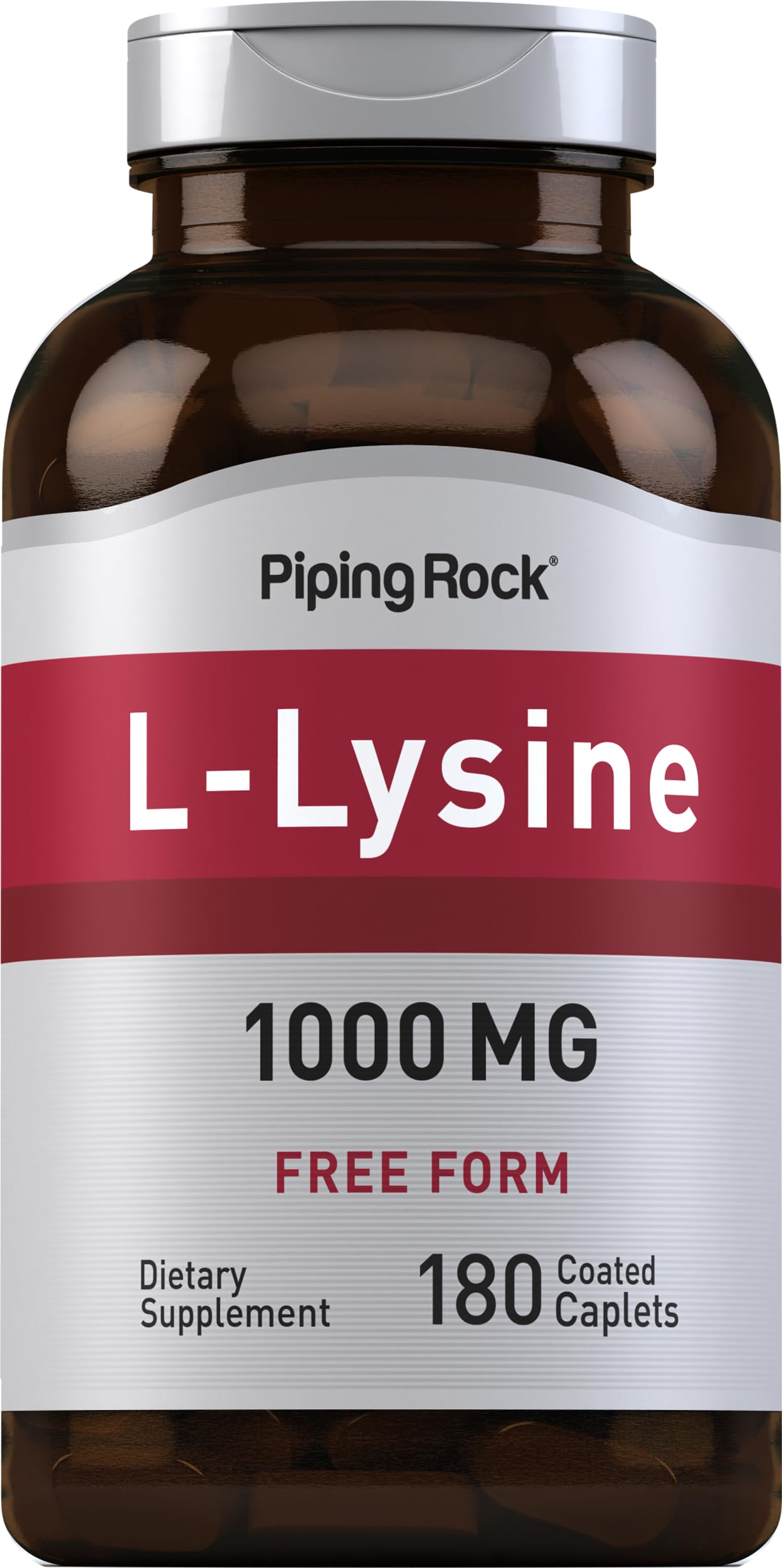 Piping Rock L-Lysine 1000mg Caplet, 180 Caplets
