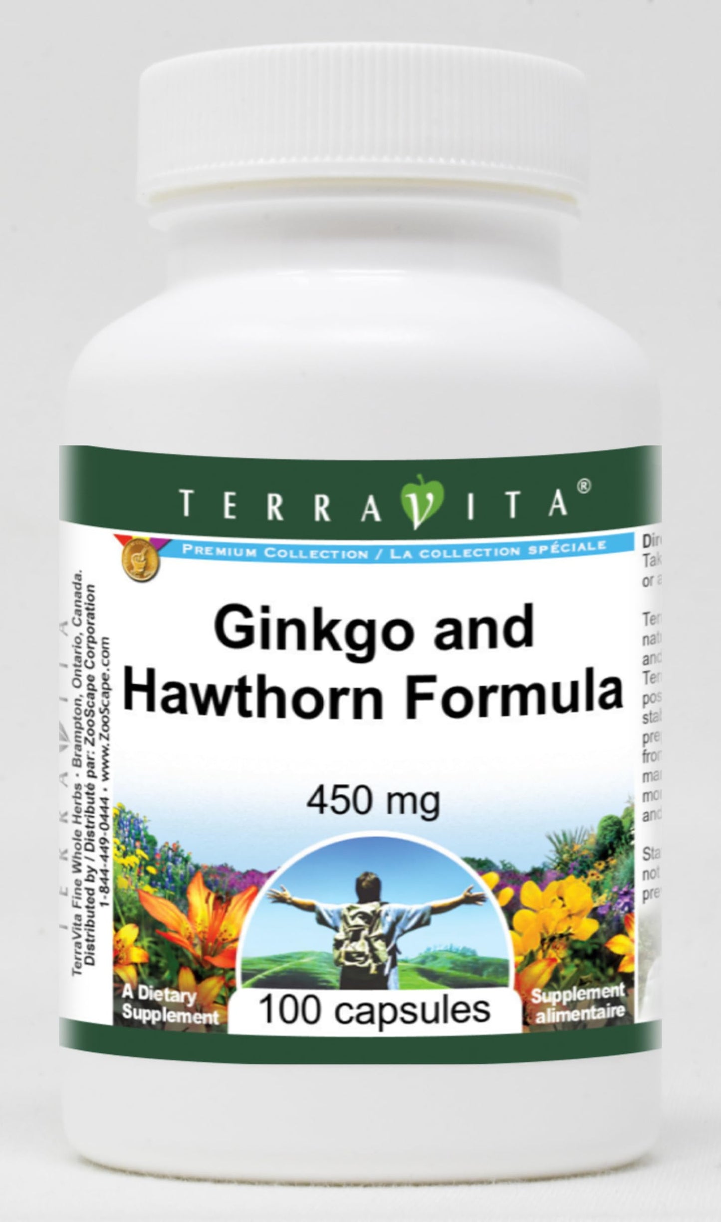 Terravita Ginkgo and Hawthorn Formula 450 mg Capsule, 100 Count