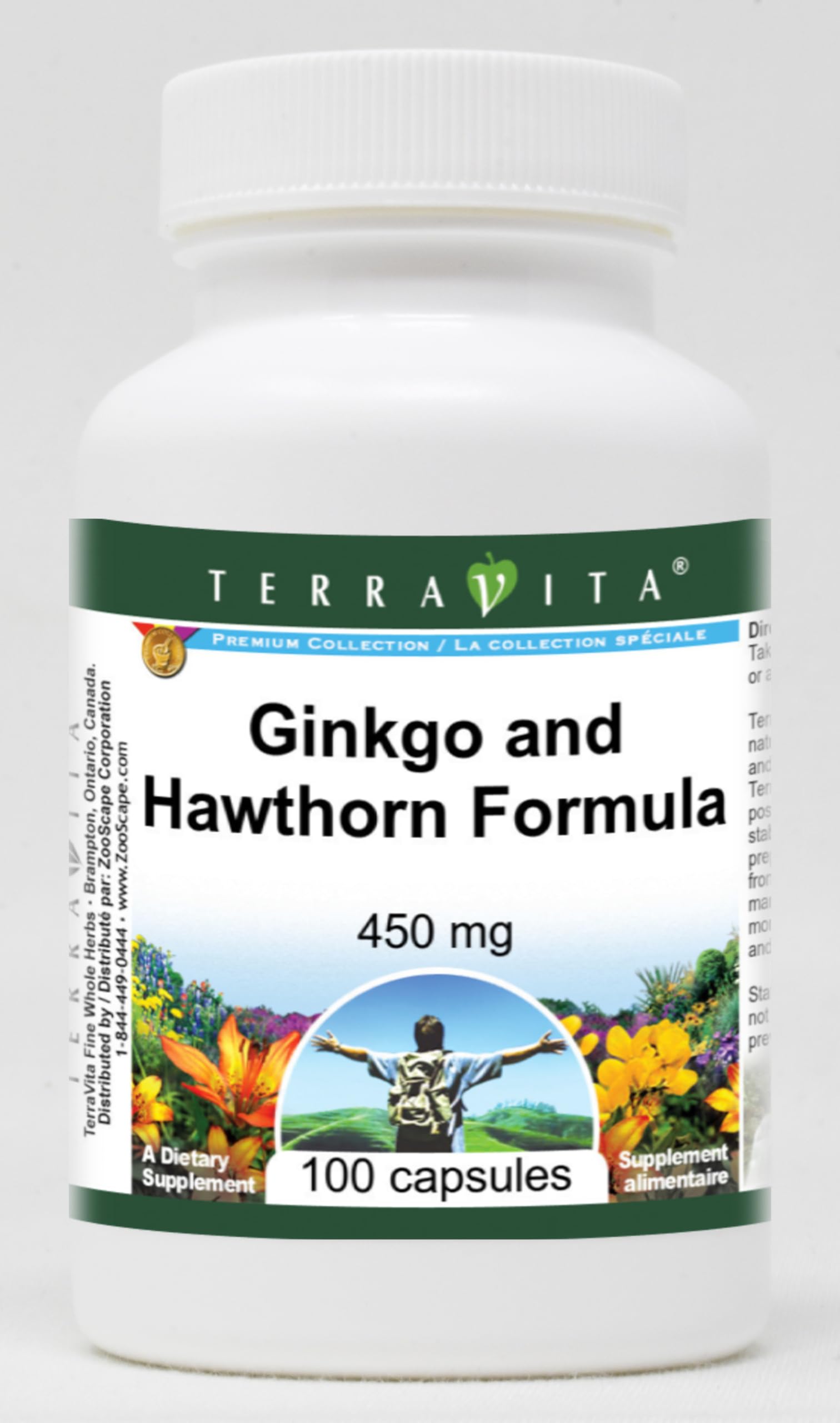 Terravita Ginkgo and Hawthorn Formula 450 mg Capsule, 100 Count