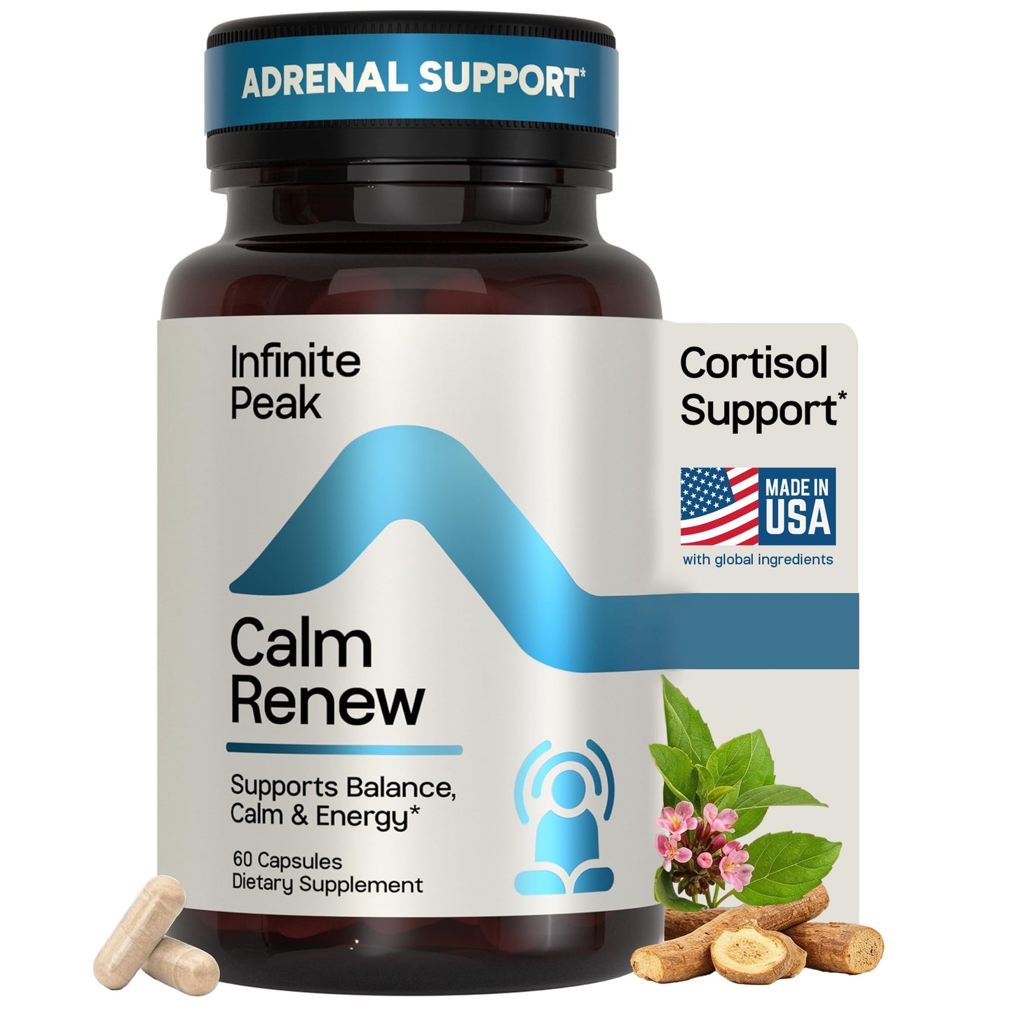 INFINITE PEAK Cortisol & Adrenal Support for Busy Women Capsules, 60 Count