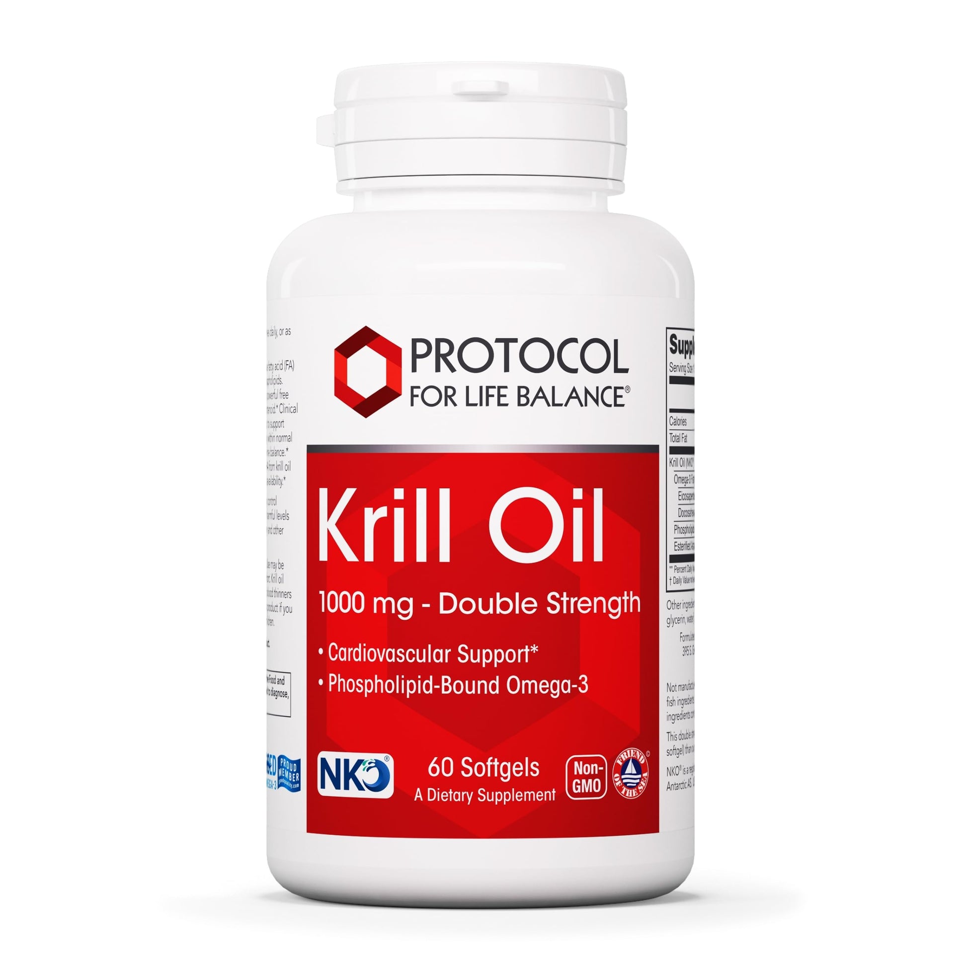 PROTOCOL FOR LIFE BALANCE Krill Oil 1,000mg Extra Strength Softgels, 60 Count