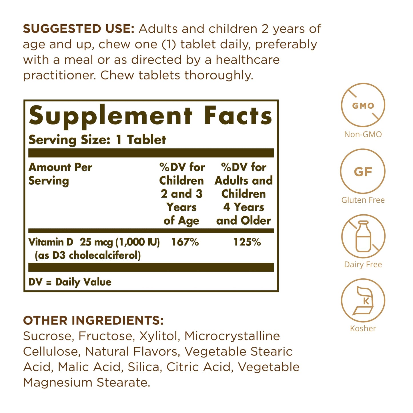 Solgar Vitamin D3 Tablet 100 Count