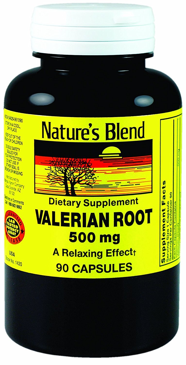 Nature's Blend Valerian Root 500 mg Capsules, 1 Count