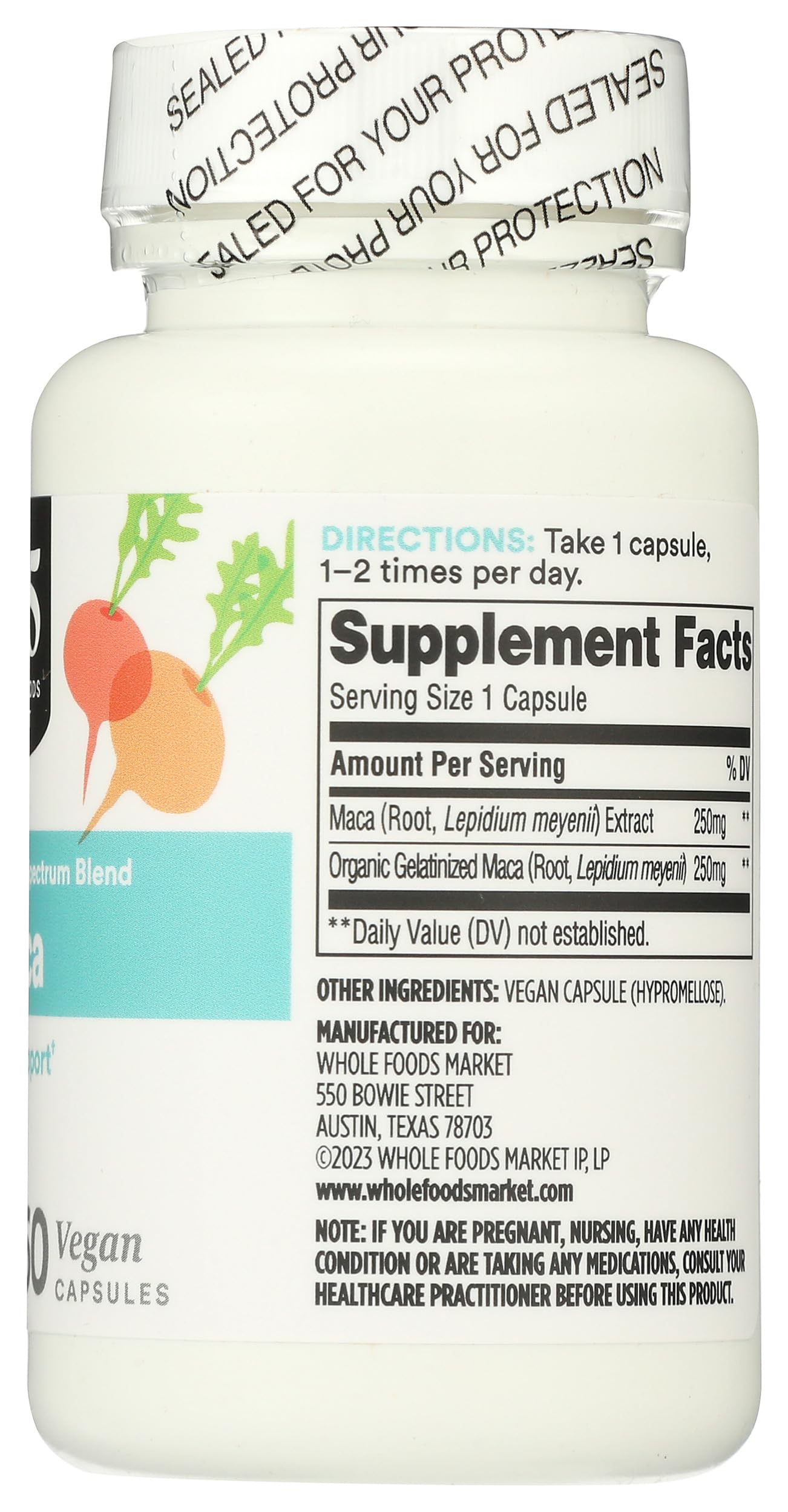 365 by Whole Foods Market Maca Standardized + Full Spectrum Blend, Libido Support, Vegan, 60 Capsules