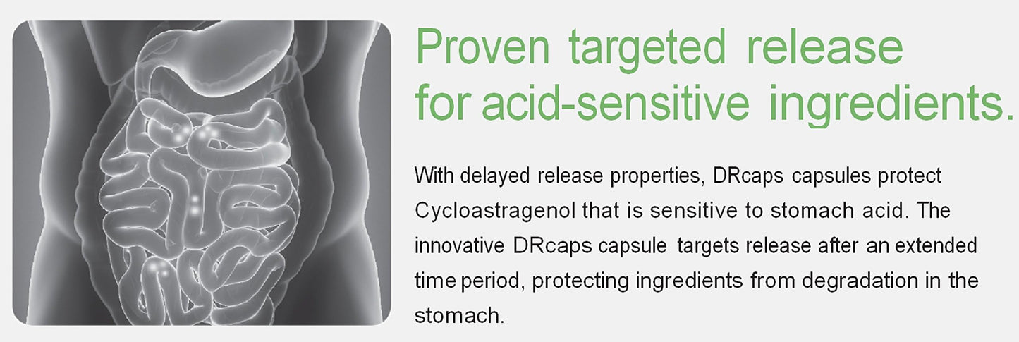 Nature'sbliss Stomach Acid Protected & Super-Absorption Cycloastragenol 99%, 5mg, 180 Capsules