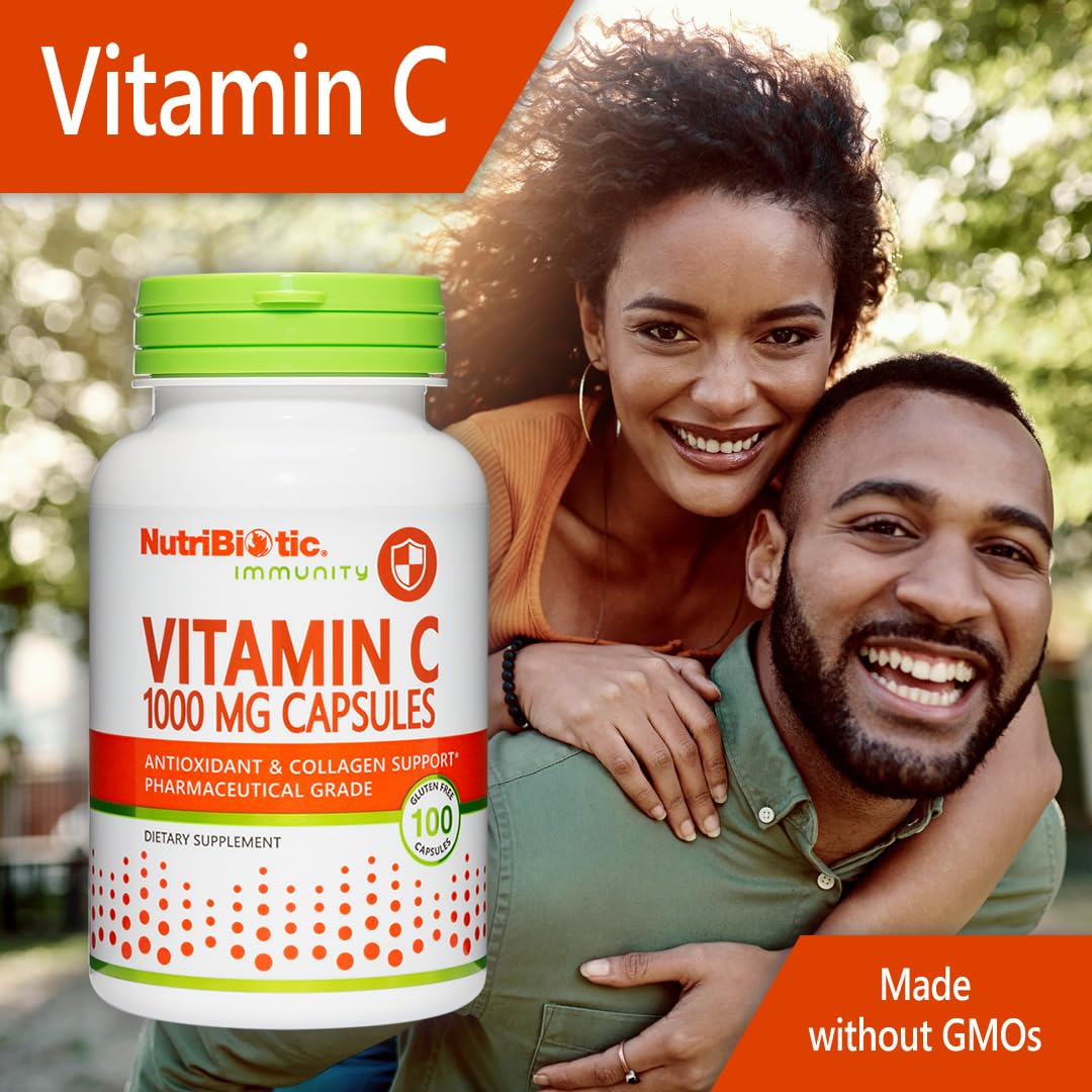 NutriBiotic Vitamin C 1000 Mg Capsules, 100 Count