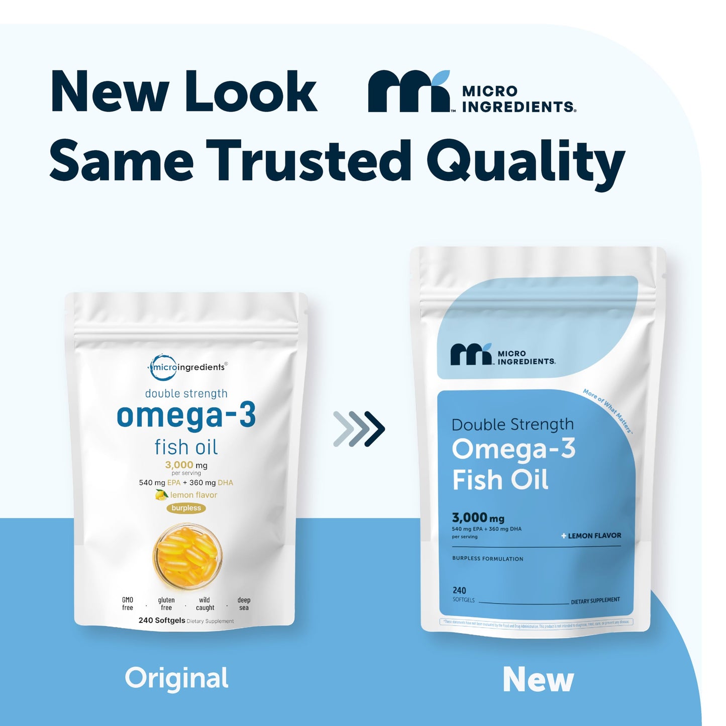 Micro Ingredients Omega-3 Fish Oil Supplements Softgels 240 Count