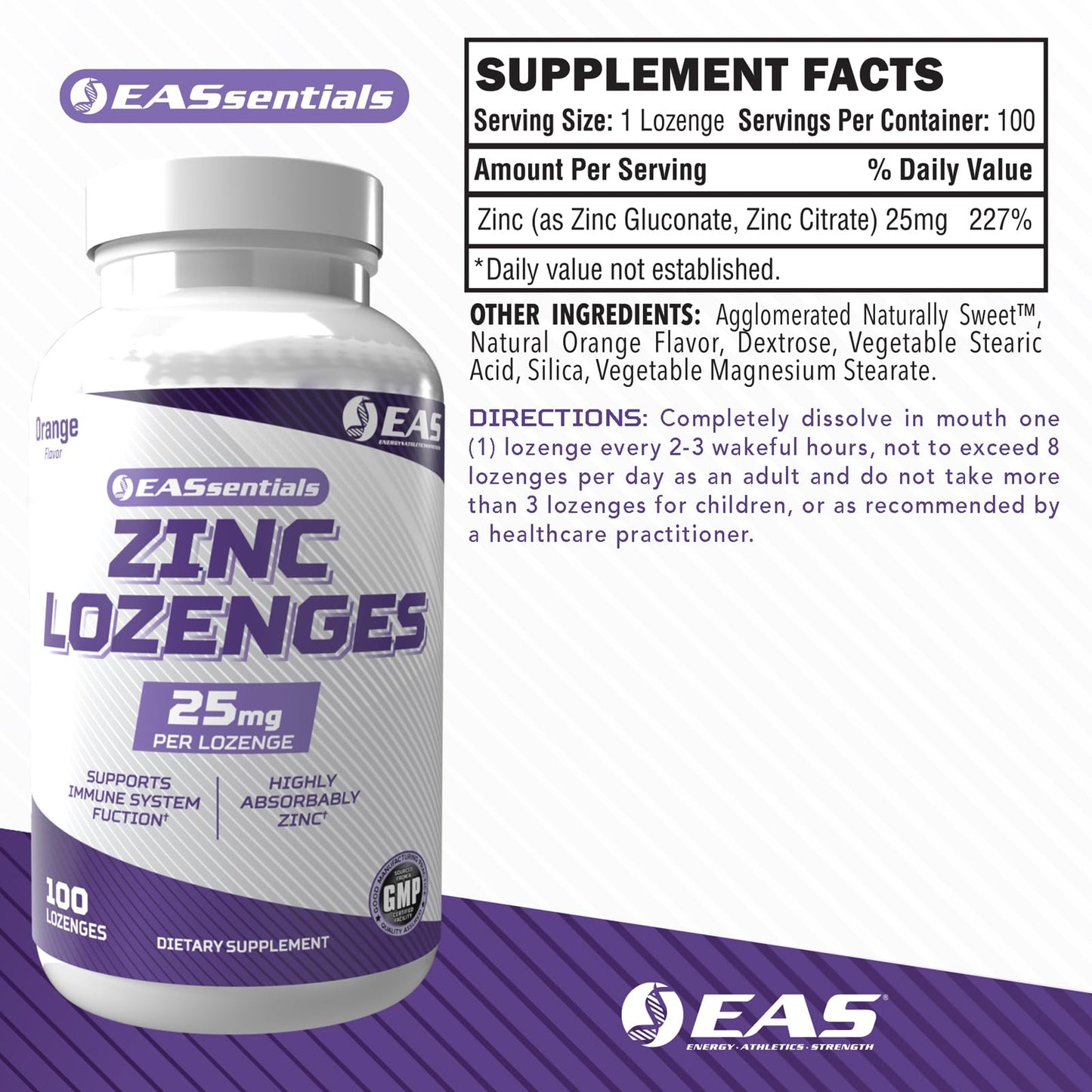 Experimental and Applied Sciences Zinc Lozenges Tablet, 100 Count
