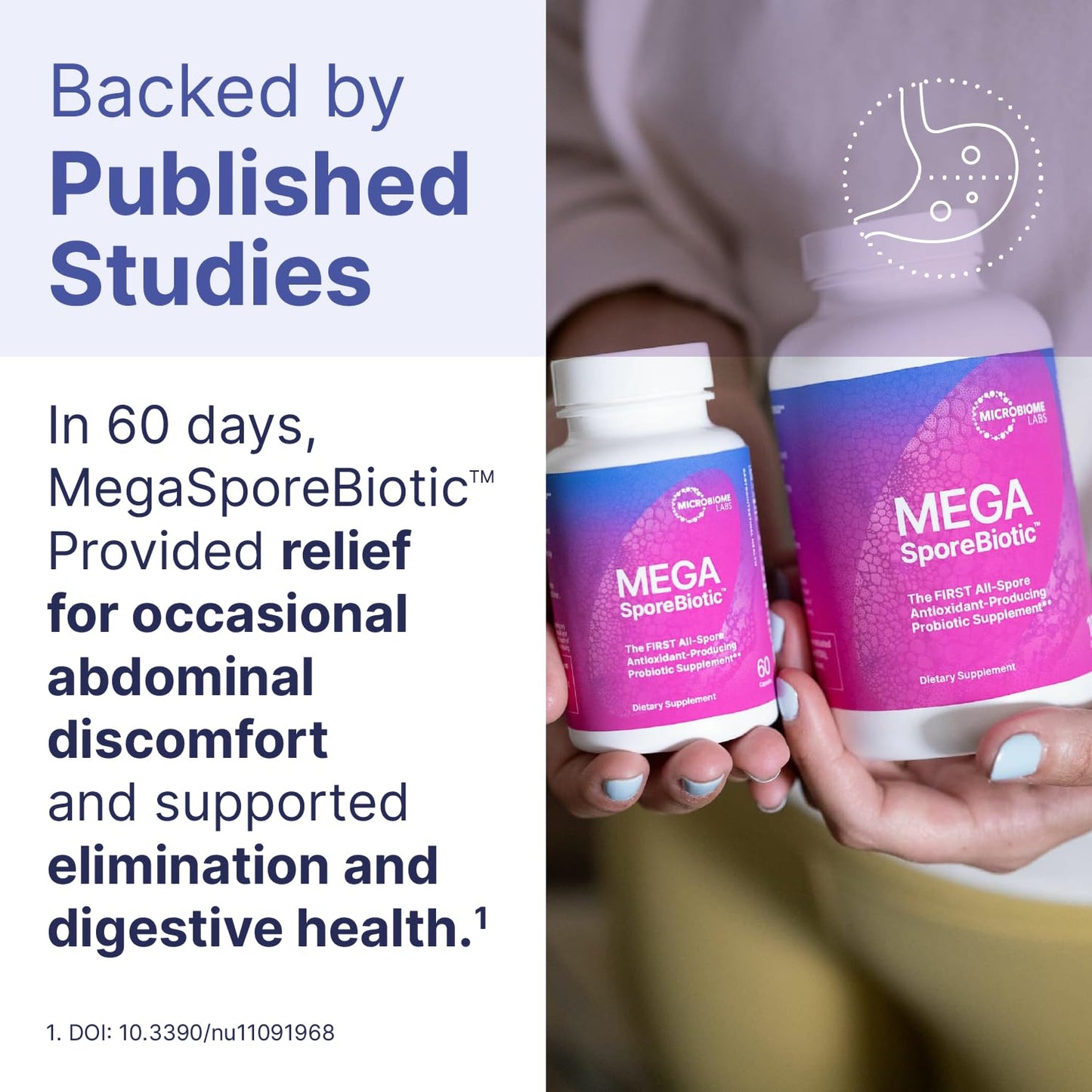Microbiome Labs MegaSporeBiotic Probiotics for Women & Men - Spore-Based Probiotic for Gut Health & Digestive Support - 180 Capsules
