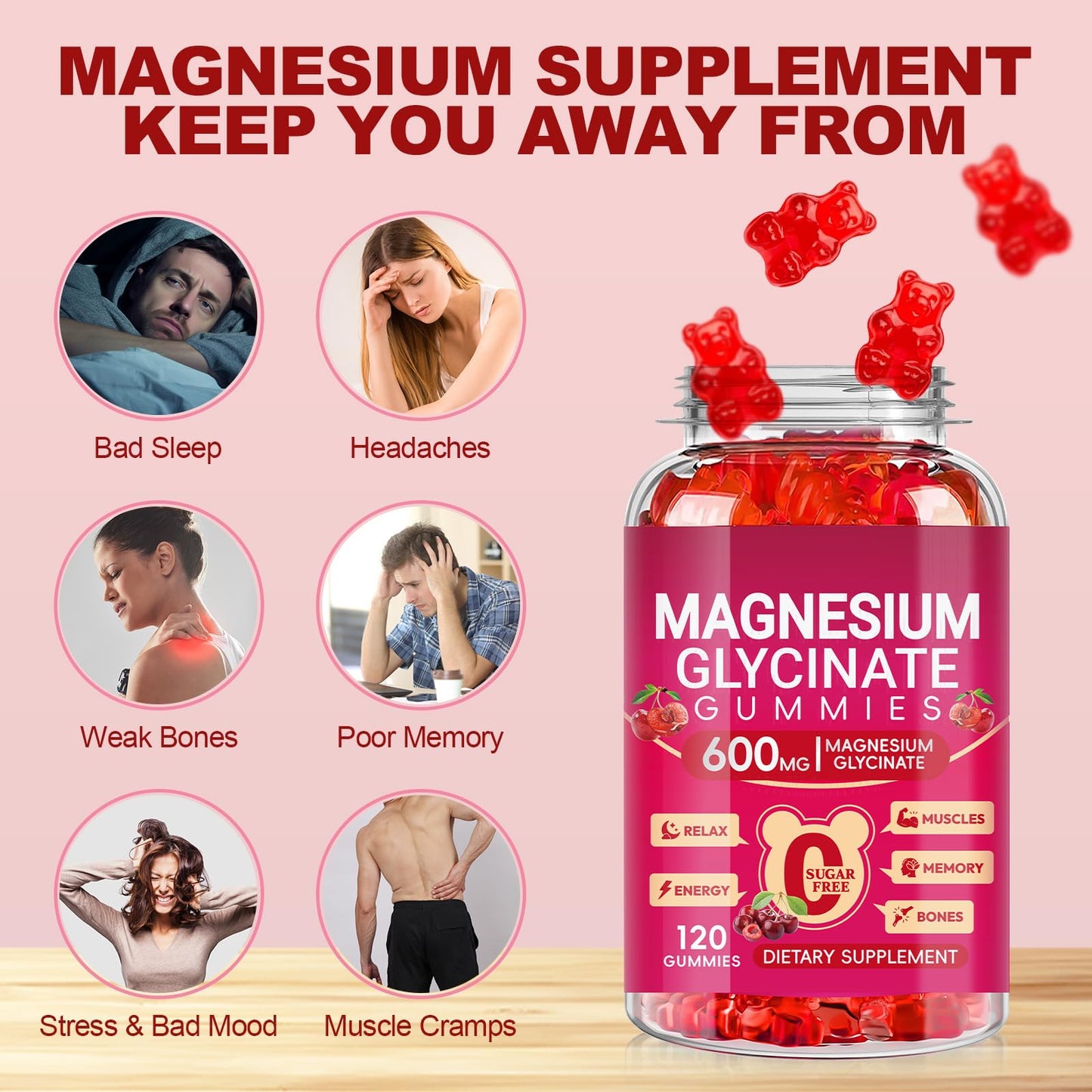 Cytona Magnesium Glycinate 600mg Gummies 120 Count