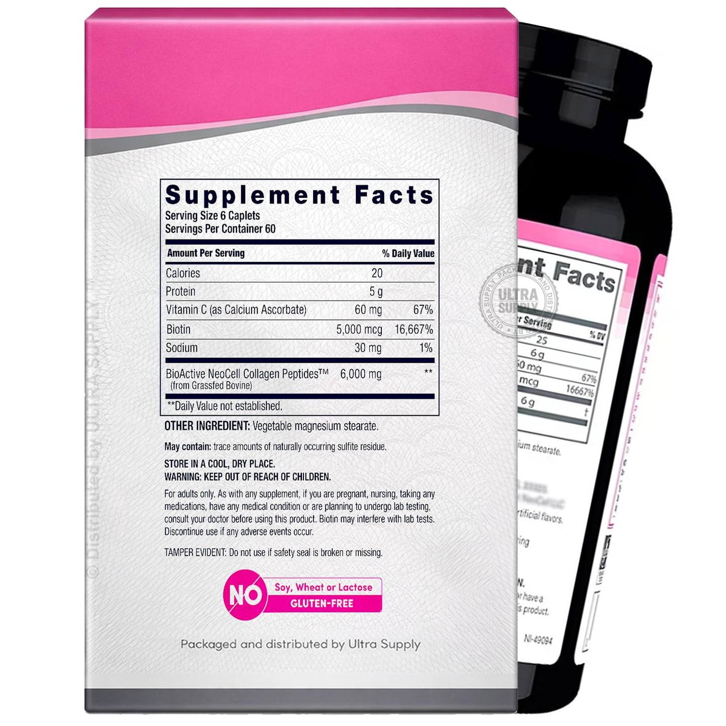 Generic Neo Cells Grassfed Collagen Peptides 6000mg Caplets with Vitamin C and Biotin, 360 Count