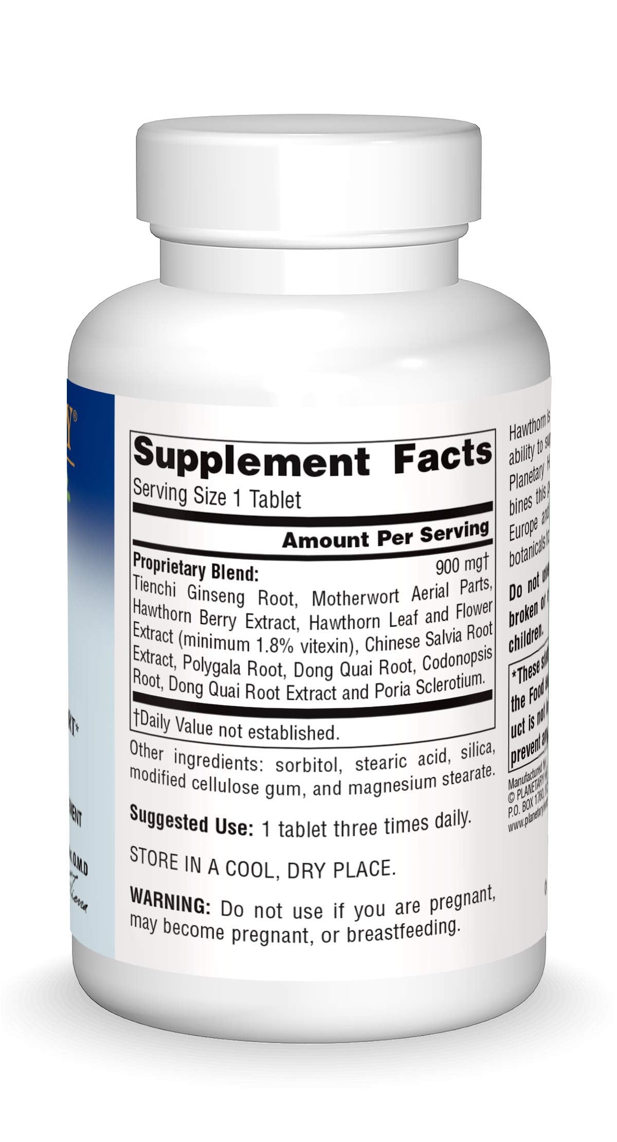 Planetary Herbals Hawthorn Heart Cardiovascular System Support Tablets, 120 Count
