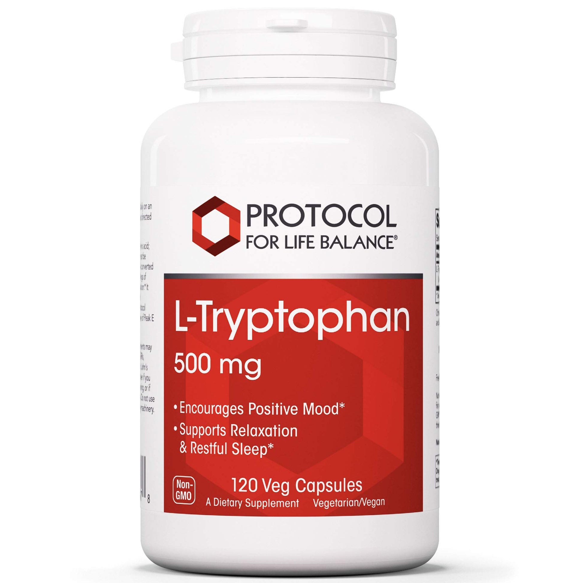 Protocol For Life Balance L-Tryptophan 500 mg Veg Capsules, 120 Count