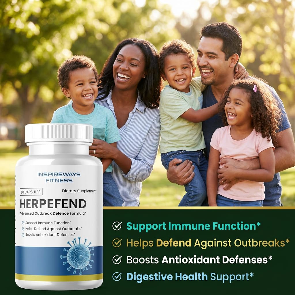 Fitness InspireWays Herpefend Ultra Strength Advanced Daily Immune Support Formula 60 Capsules
