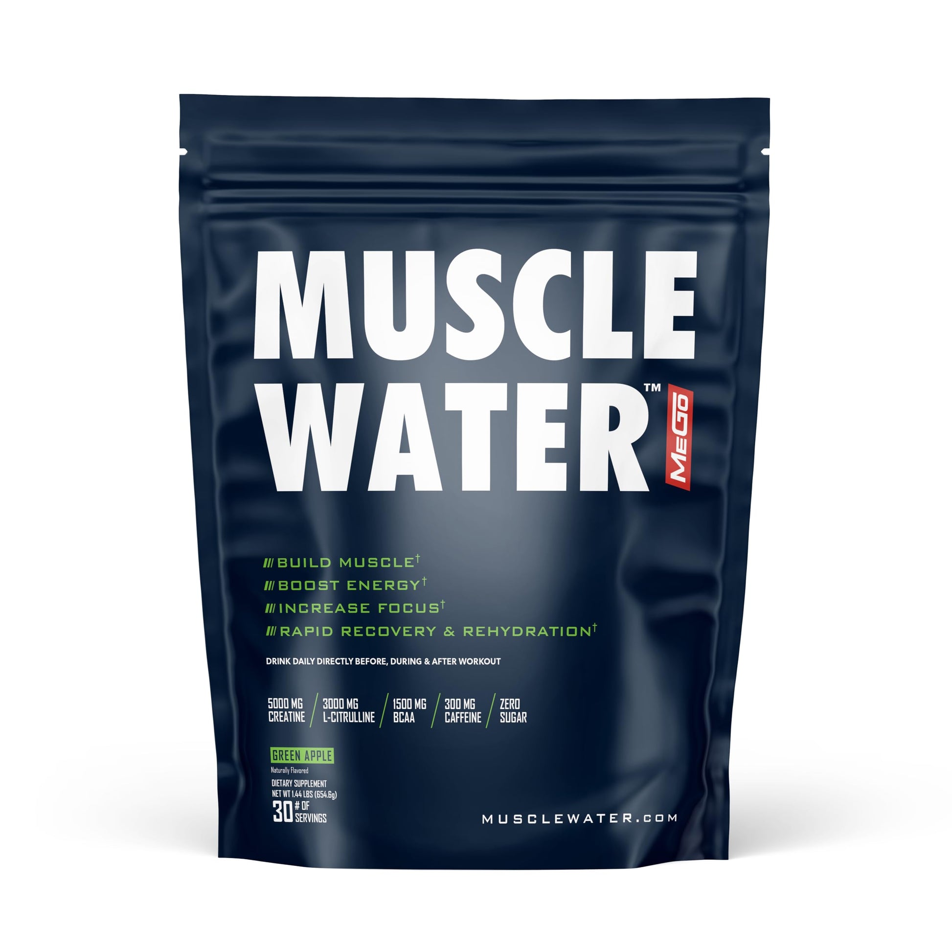 MEGO Muscle Water Pre Workout Powder, 30 Servings